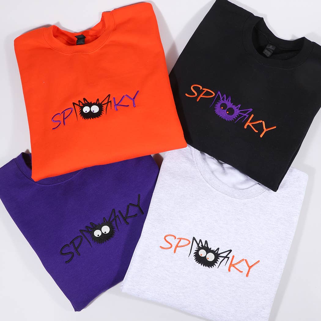 Spooky Halloween Graphic Embroidered Sweatshirt T-Shirts, Hoodie | PodTeesHub.com