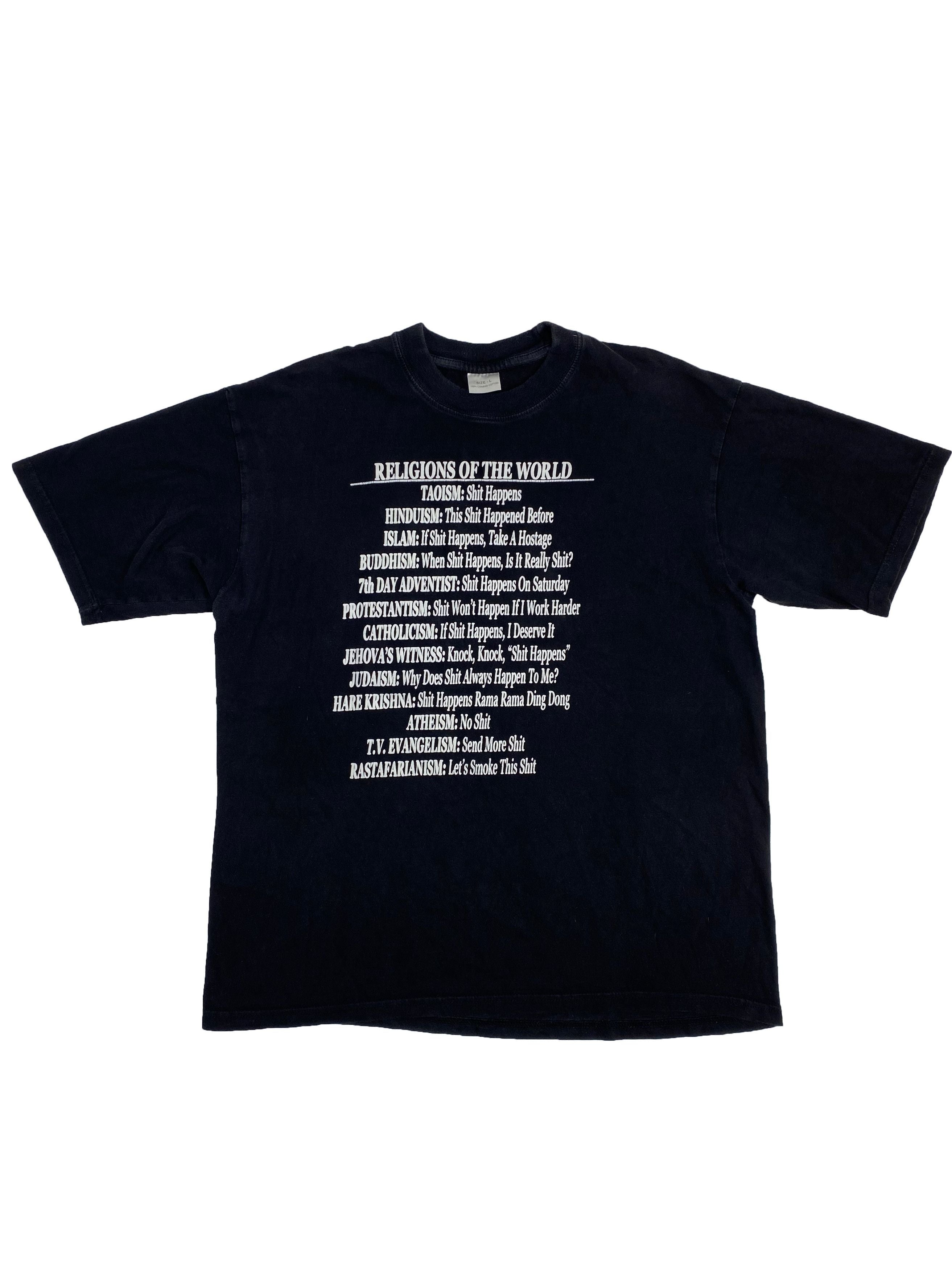 Vintage Religions Of The World Shit Happens Funny T Shirt Hoodie, Sweatshirt | PodTeesHub.com