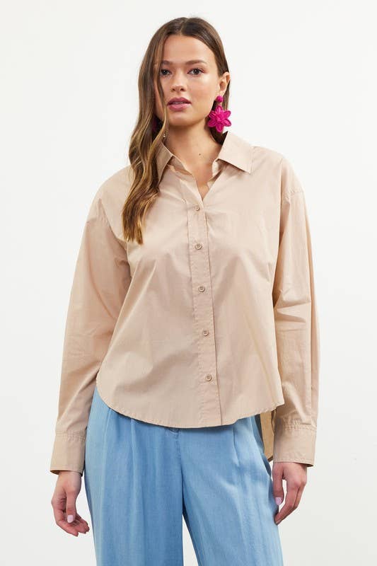 Poplin Long Sleeve Shirt Hoodie, Sweatshirt | PodTeesHub.com