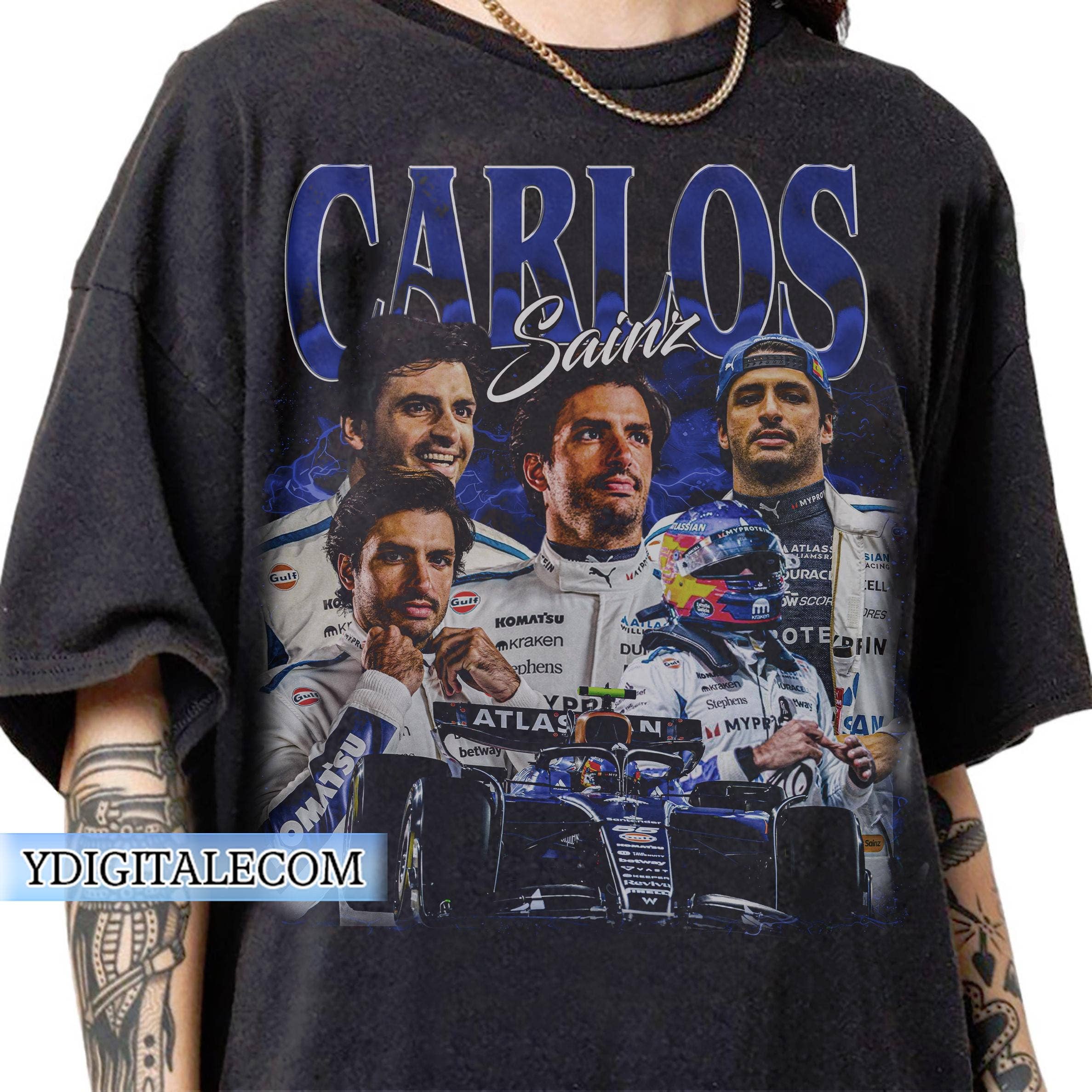 Vintage 90S Car.Los Saiinz Racing Formula One Tee Hoodie, Sweatshirt | PodTeesHub.com