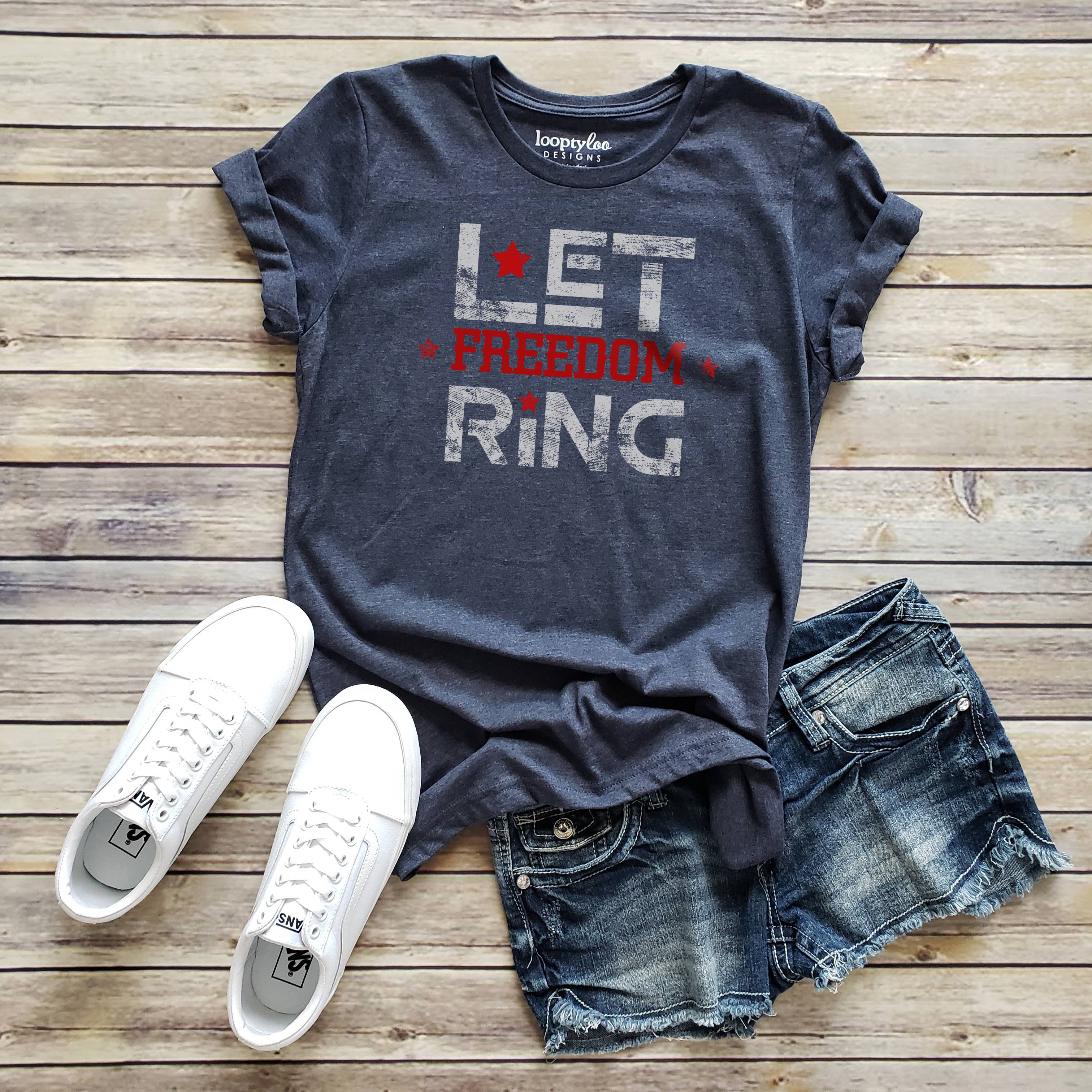 Let Freedom Ring Tee | America | Sizes XS-2XL Hoodie, Sweatshirt | PodTeesHub.com