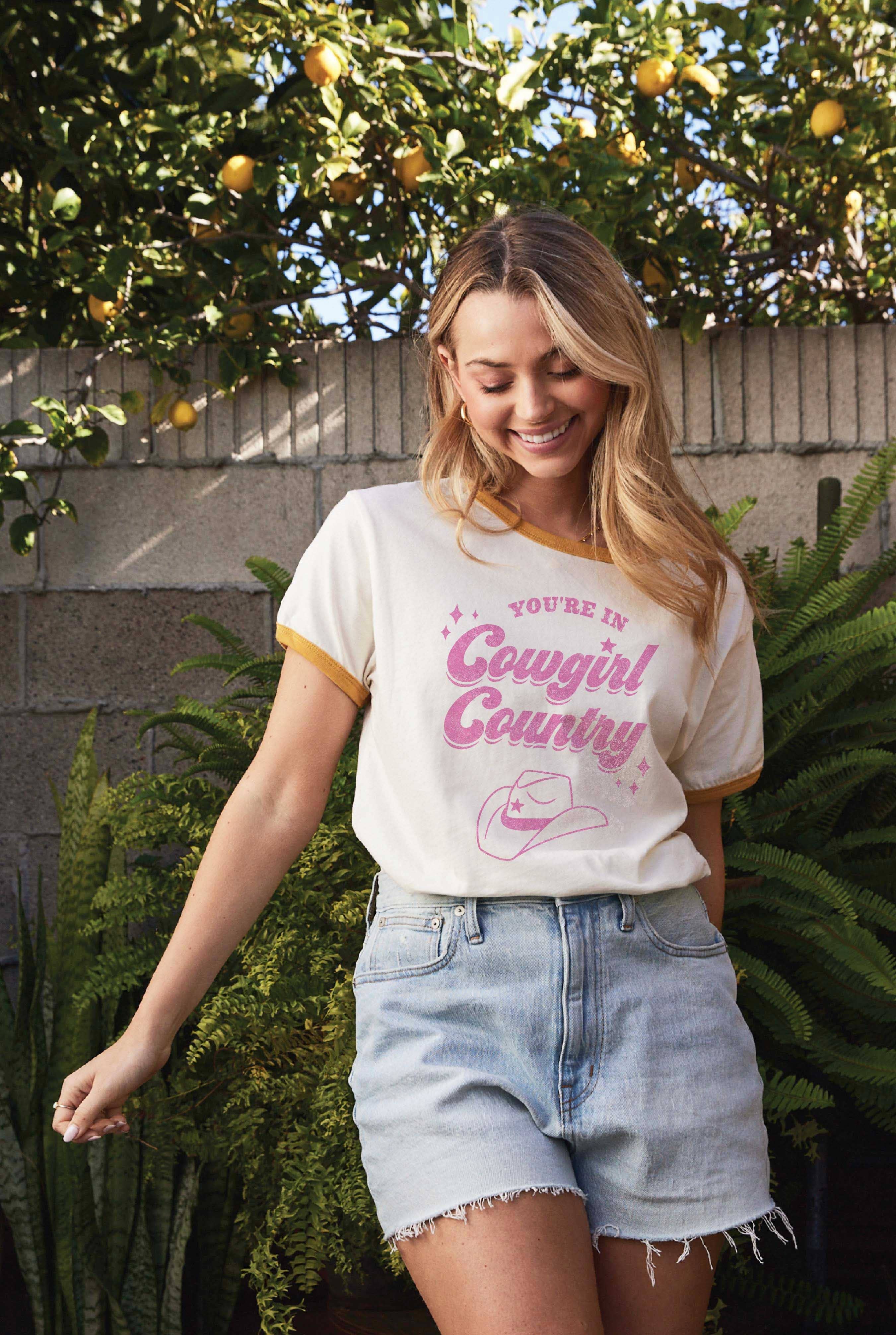 You're in Cowgirl Country Ringer Graphic T-Shirt Hoodie, Sweatshirt | PodTeesHub.com
