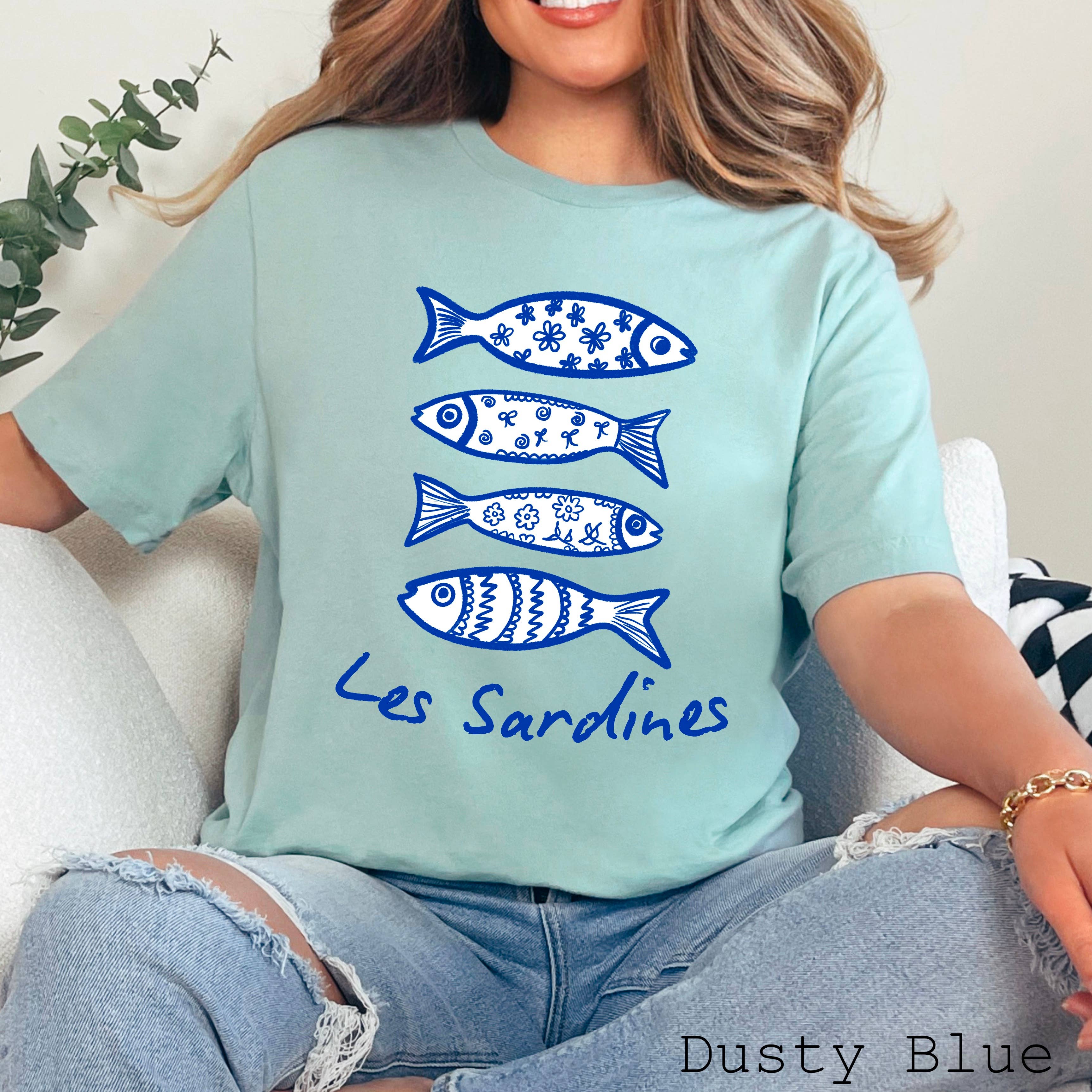 Les Sardines Coastal Women’S Graphic Tee Bella Canvas Hoodie, Sweatshirt | PodTeesHub.com