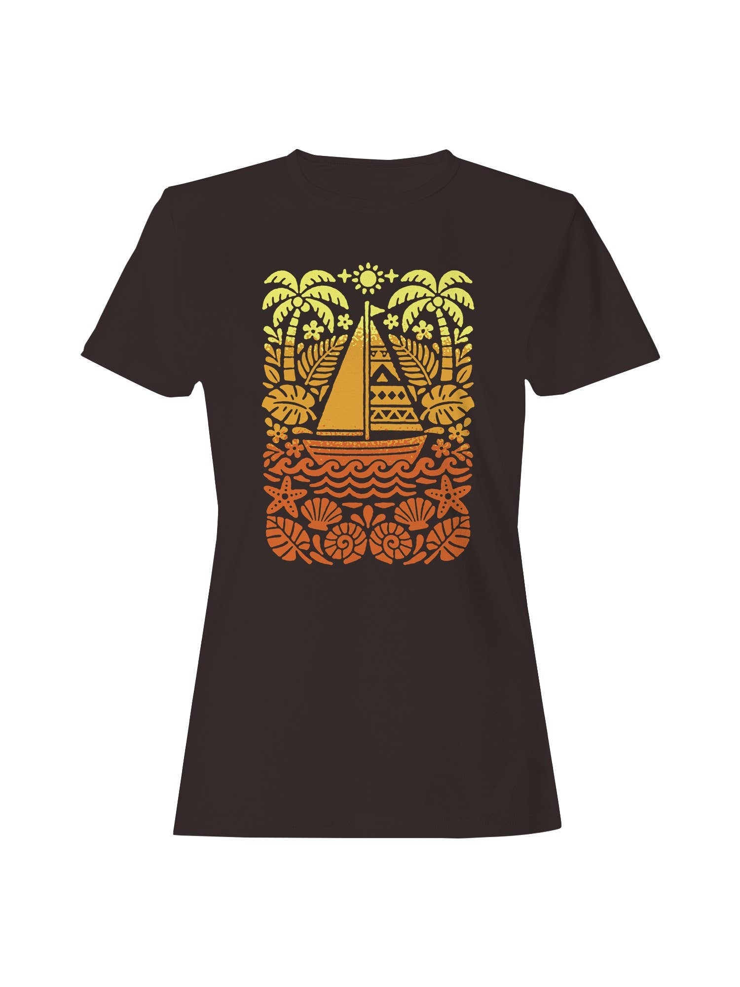 Vibrant Tropical Sailing Adventure Women's T-Shirt Hoodie, Sweatshirt | PodTeesHub.com