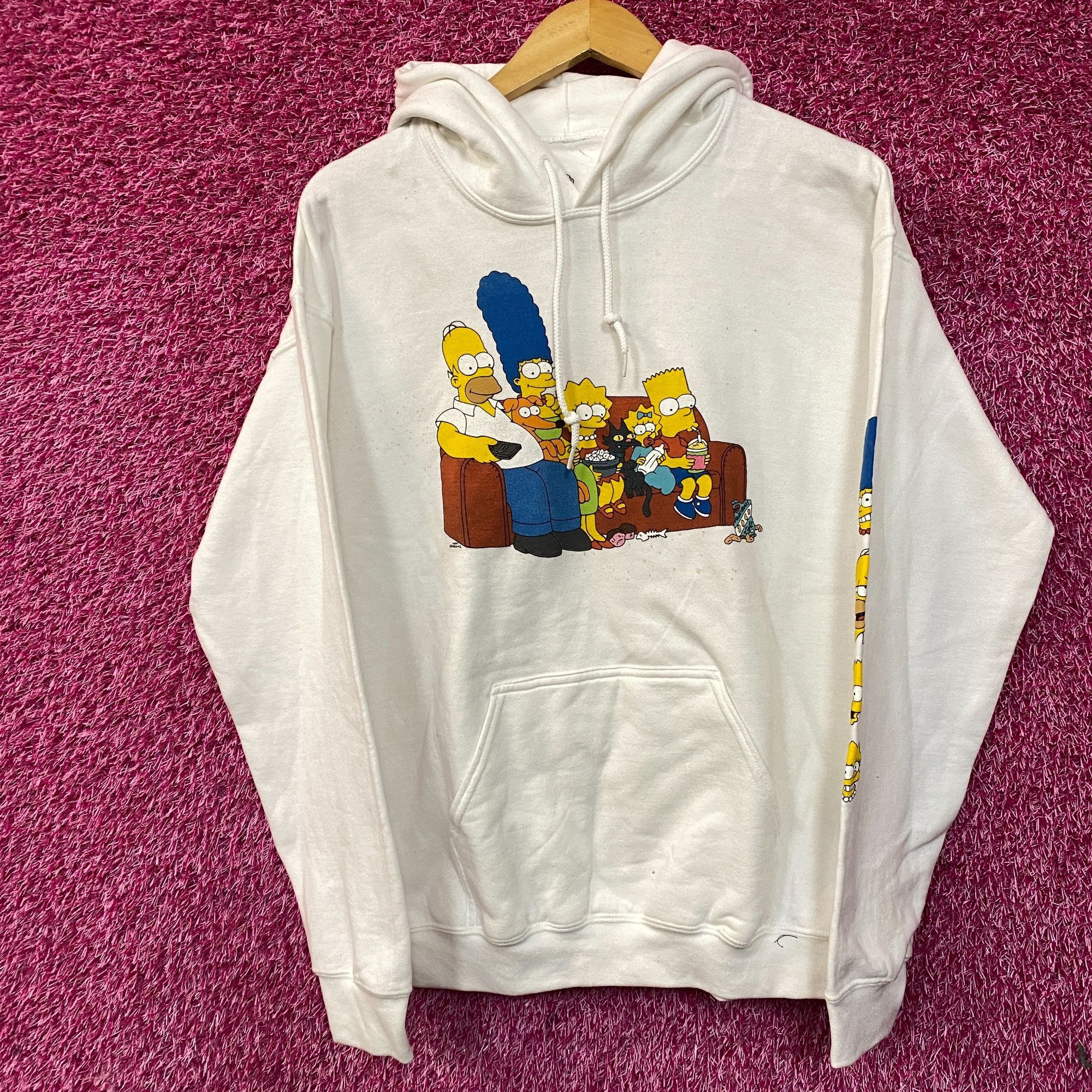 Simpsons The Simpsons Classic Family Couch Pull Over Hoodie Medium T-Shirts, Sweatshirt | PodTeesHub.com