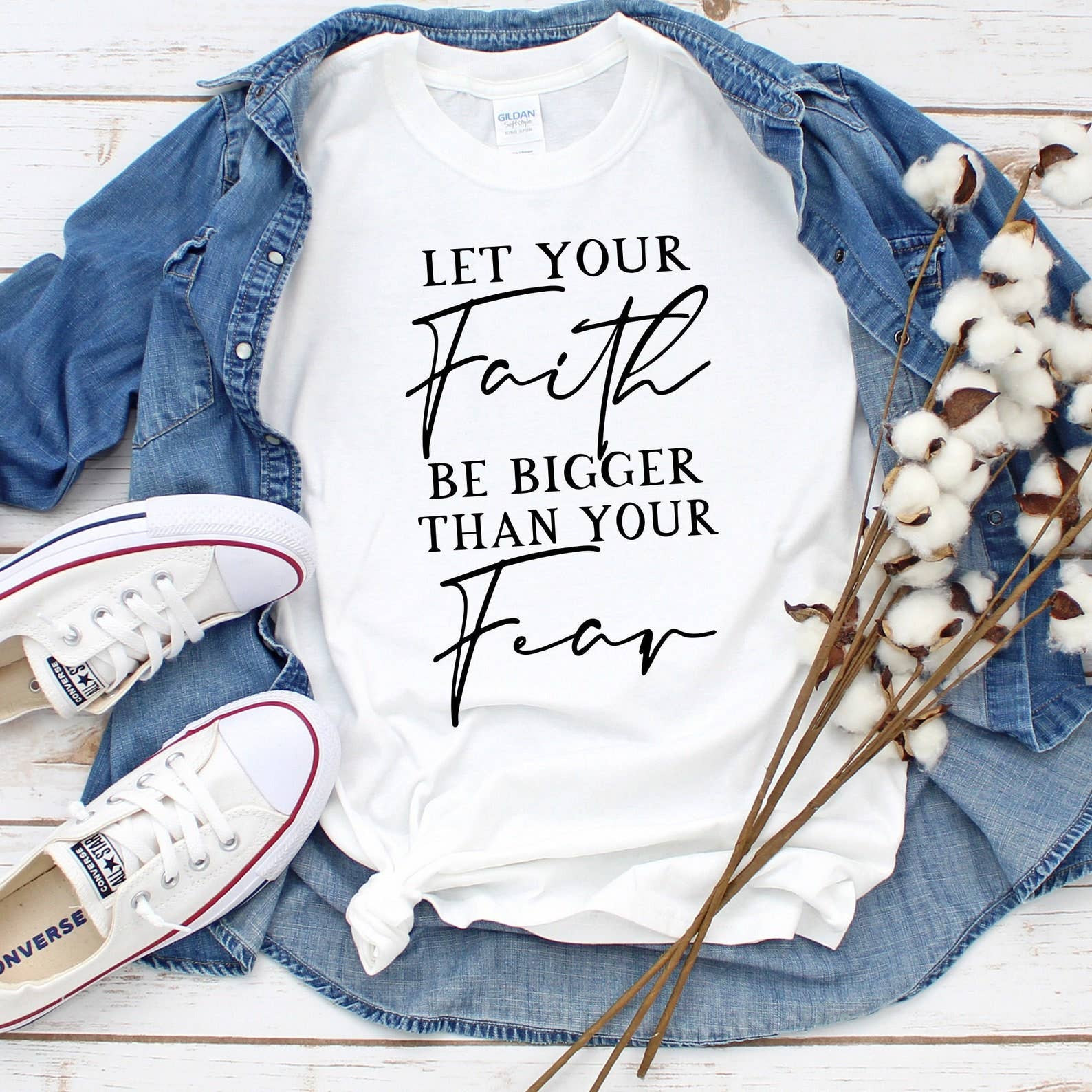 Let Your Faith Be Bigger Than Your Fear T-Shirt Hoodie, Sweatshirt | PodTeesHub.com