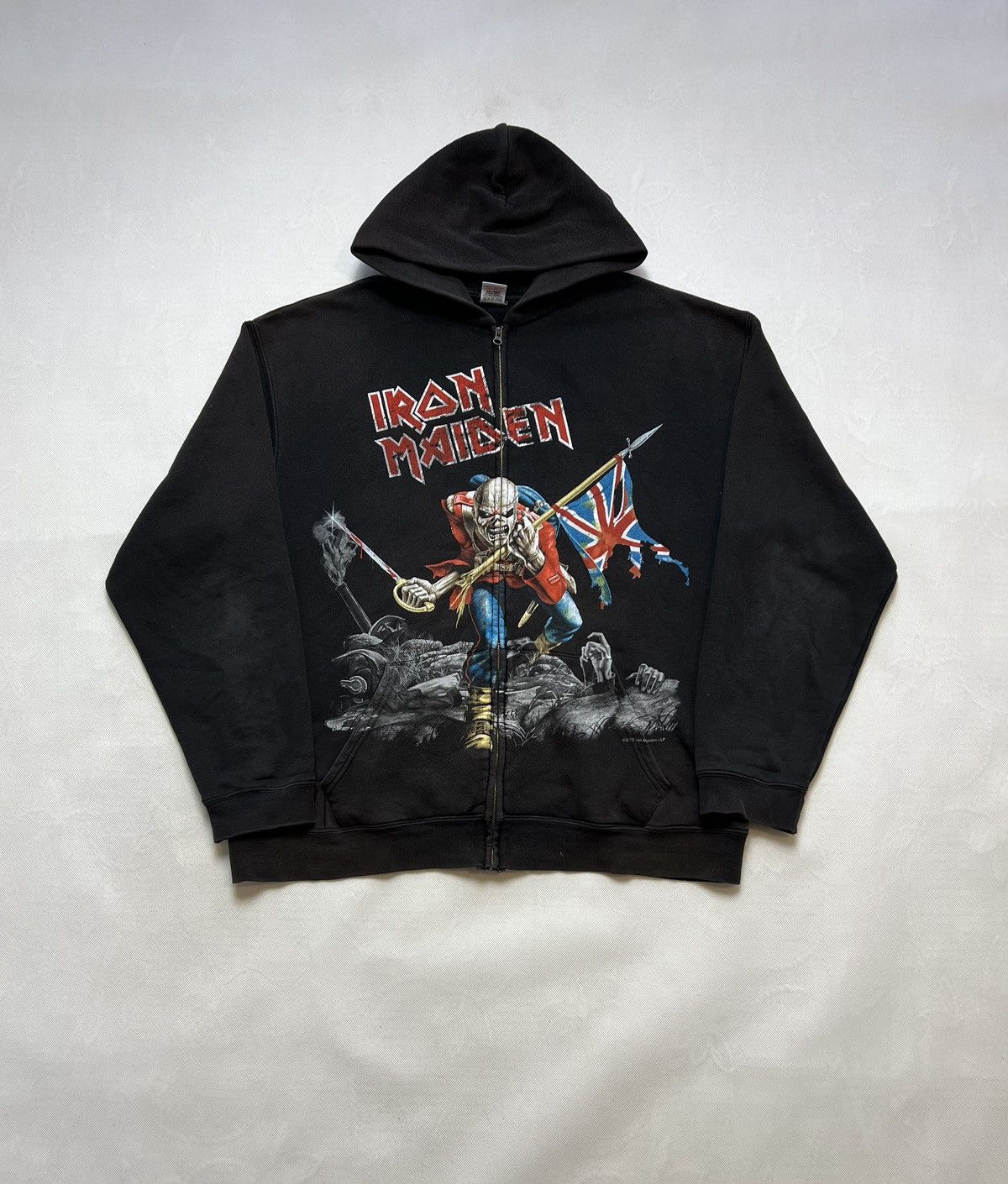 Vintage Hoodie Iron Maiden Vintage Rare Zipped Black T-Shirts, Sweatshirt | PodTeesHub.com