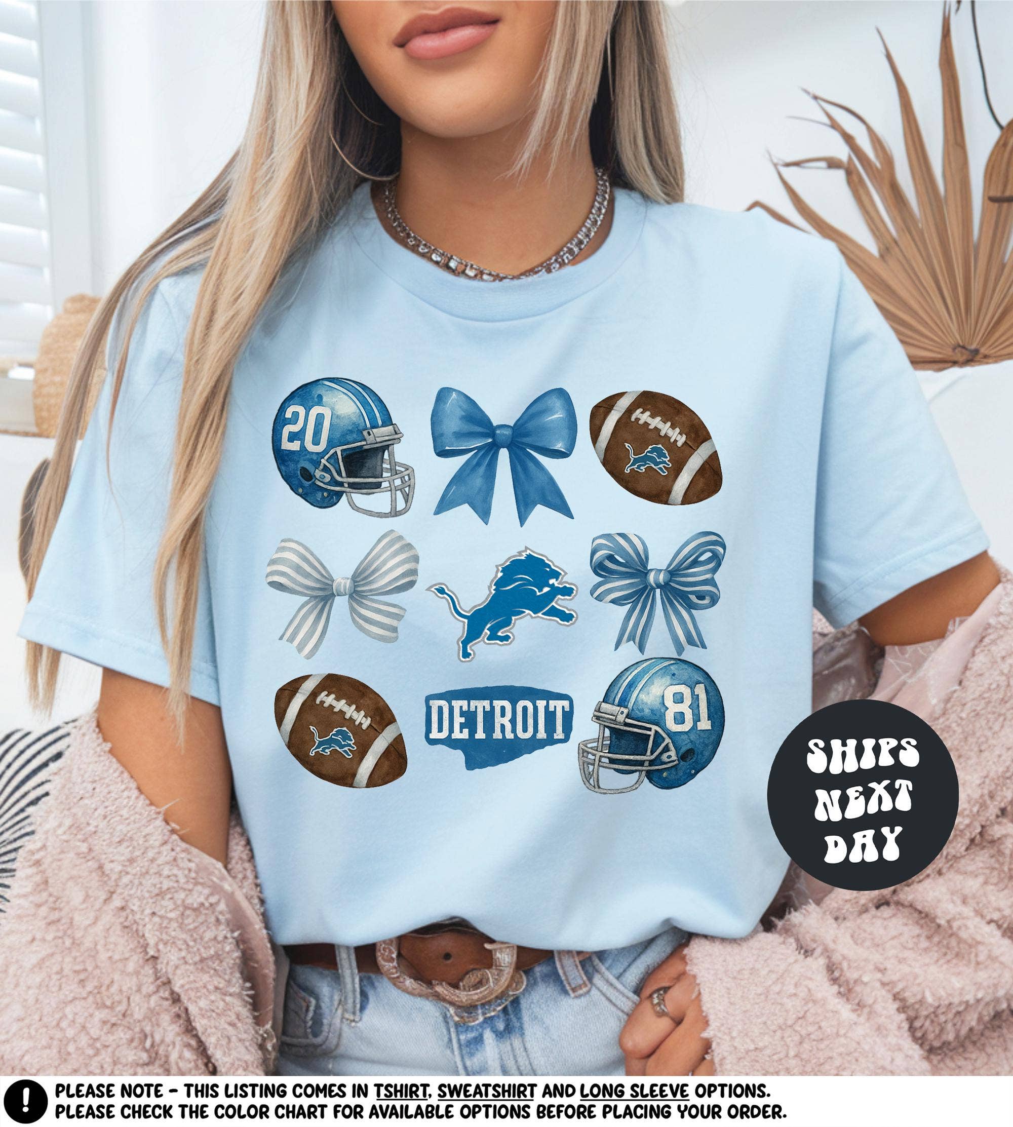 Detroit Lions Football Coquette Shirt Detroit Fan Shirt Hoodie, Sweatshirt | PodTeesHub.com