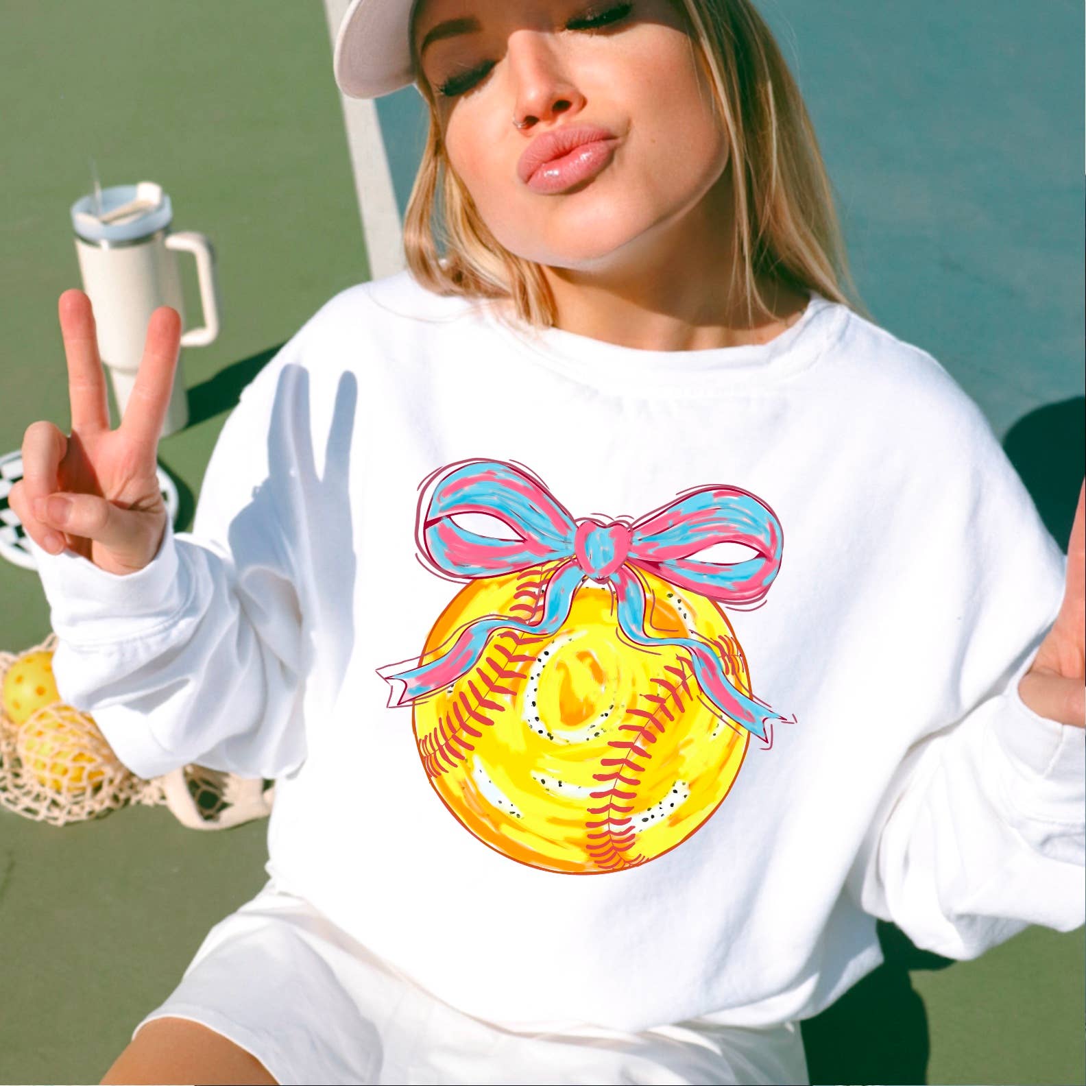 Coquette Softball Graphic Sweatshirt T-Shirts, Hoodie | PodTeesHub.com