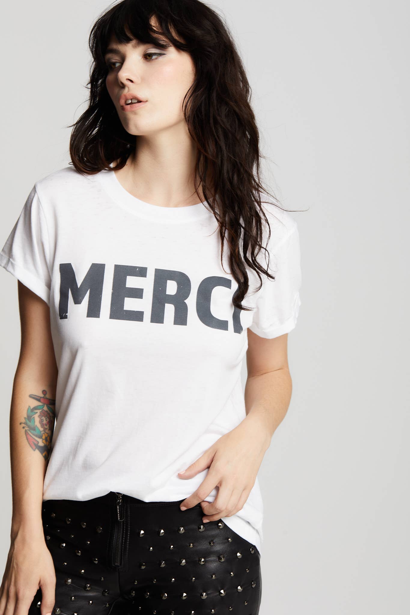 2192 - Merci Burn Out Tee White Hoodie, Sweatshirt | PodTeesHub.com