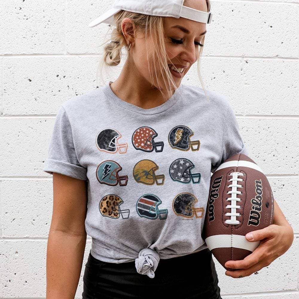 Football Helmet Collection - Gray Tee Hoodie, Sweatshirt | PodTeesHub.com