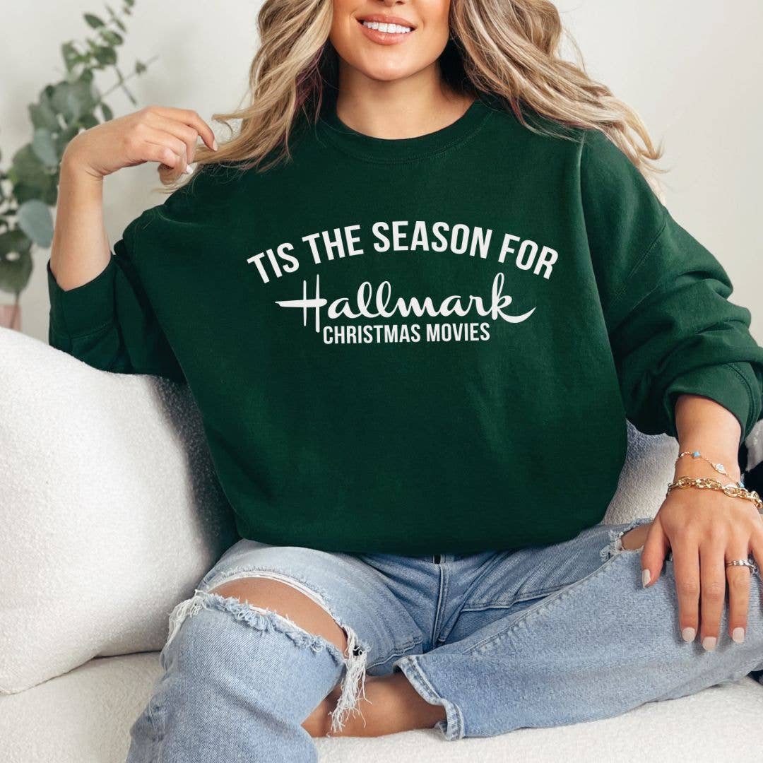Tis the Season For Hallmark Movies Christmas Sweatshirt T-Shirts, Hoodie | PodTeesHub.com