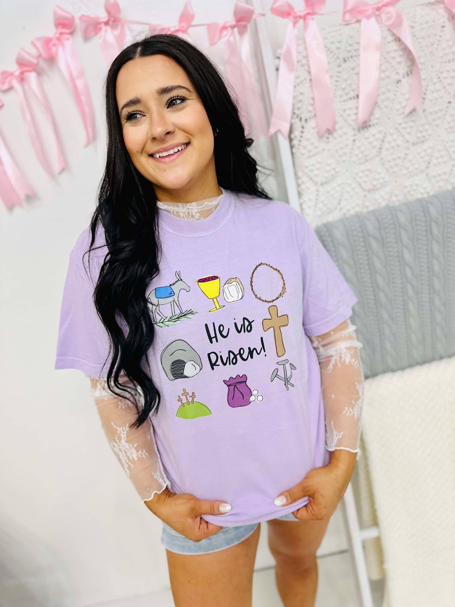 He Is Risen Easter Trinkets Dtf Tee Hoodie, Sweatshirt | PodTeesHub.com