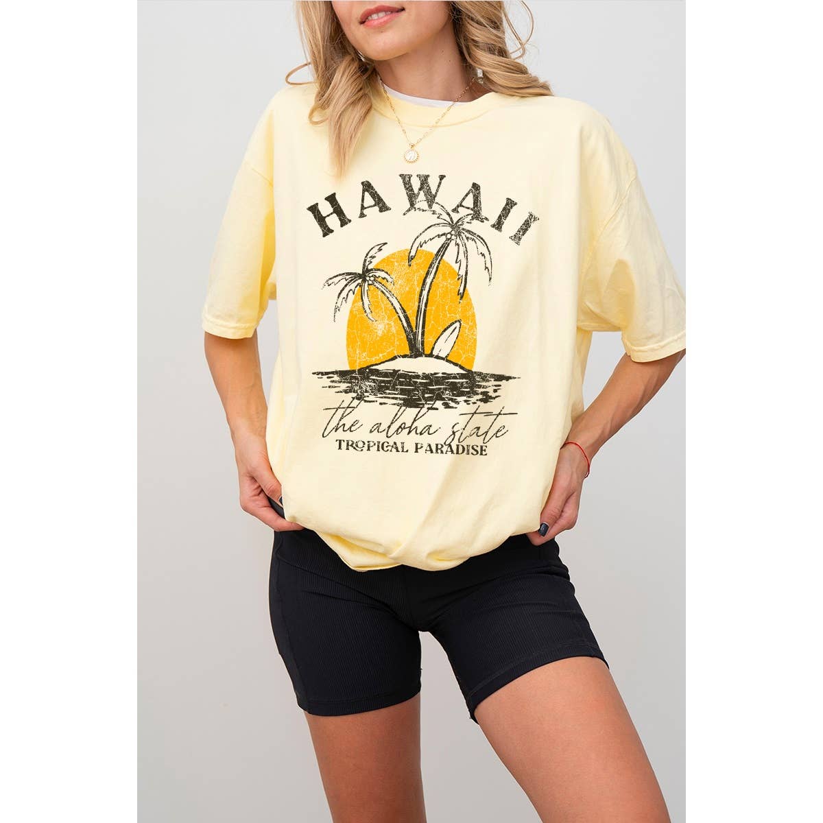 Hawaii Vintage Graphic Oversized Tee Hoodie, Sweatshirt | PodTeesHub.com