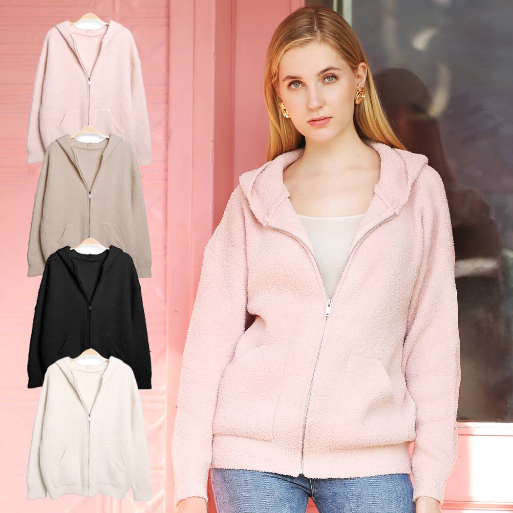 Solid Color Plain Zippered Warm Hoodie T-Shirts, Sweatshirt | PodTeesHub.com