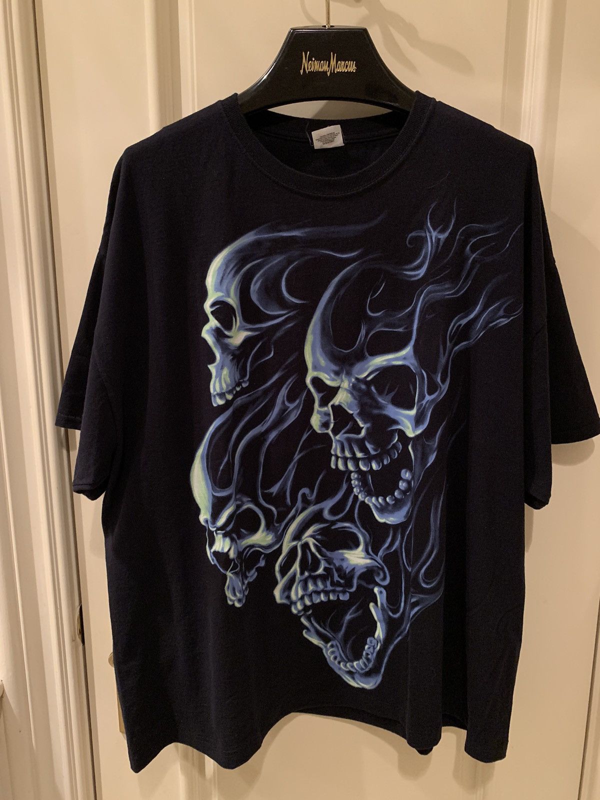Metallica X Vintage Vintage Blue Skull Flame Shirt Rigor Mortis Metal Band Hoodie, Sweatshirt | PodTeesHub.com