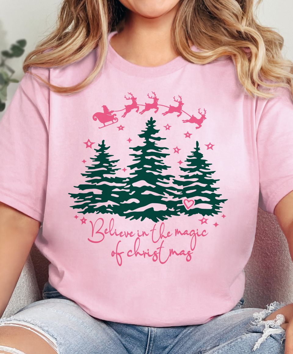 Believe in the Magic - Christmas Sweatshirt or Tee Hoodie | PodTeesHub.com