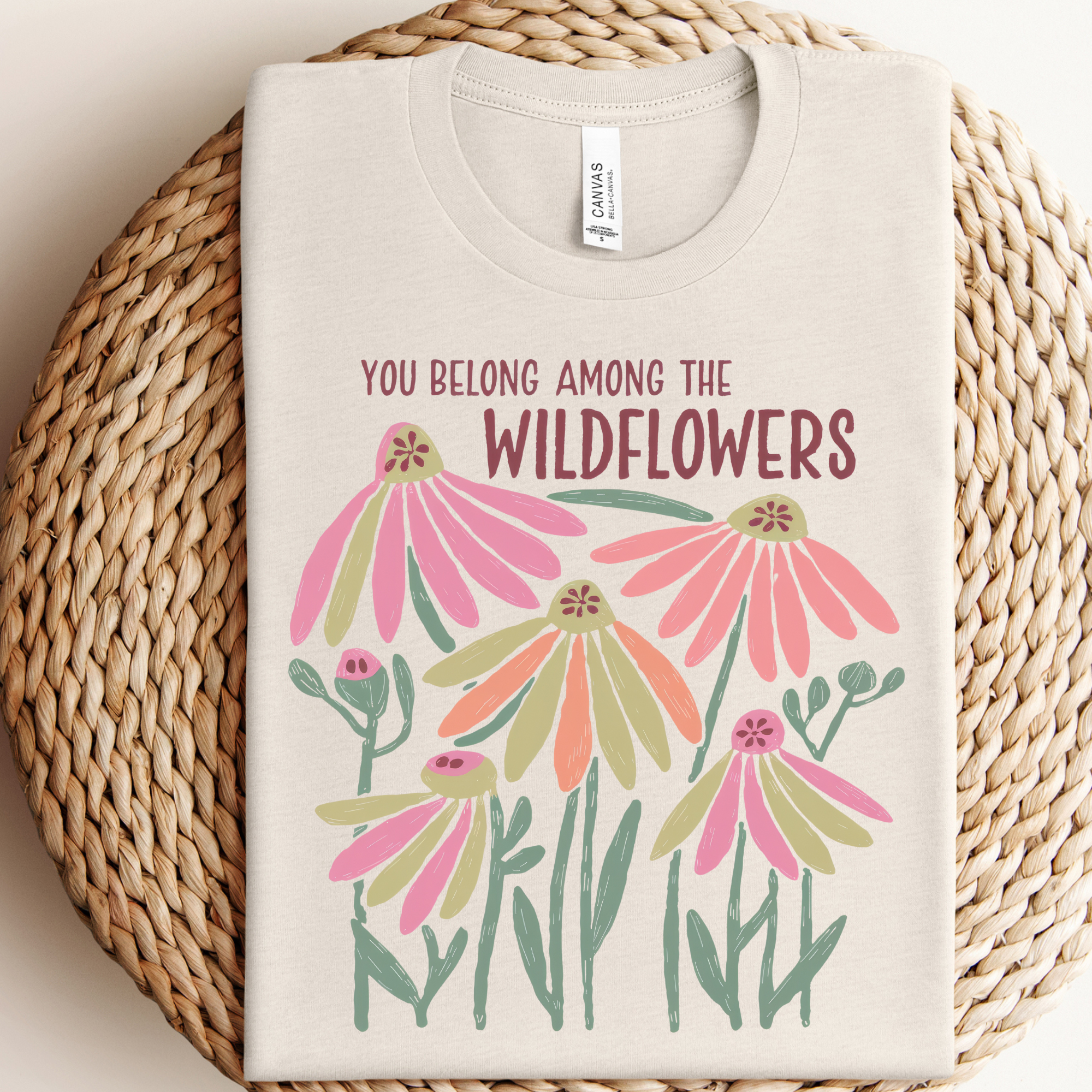 Boho Wildflowers Graphic Tee Hoodie, Sweatshirt | PodTeesHub.com