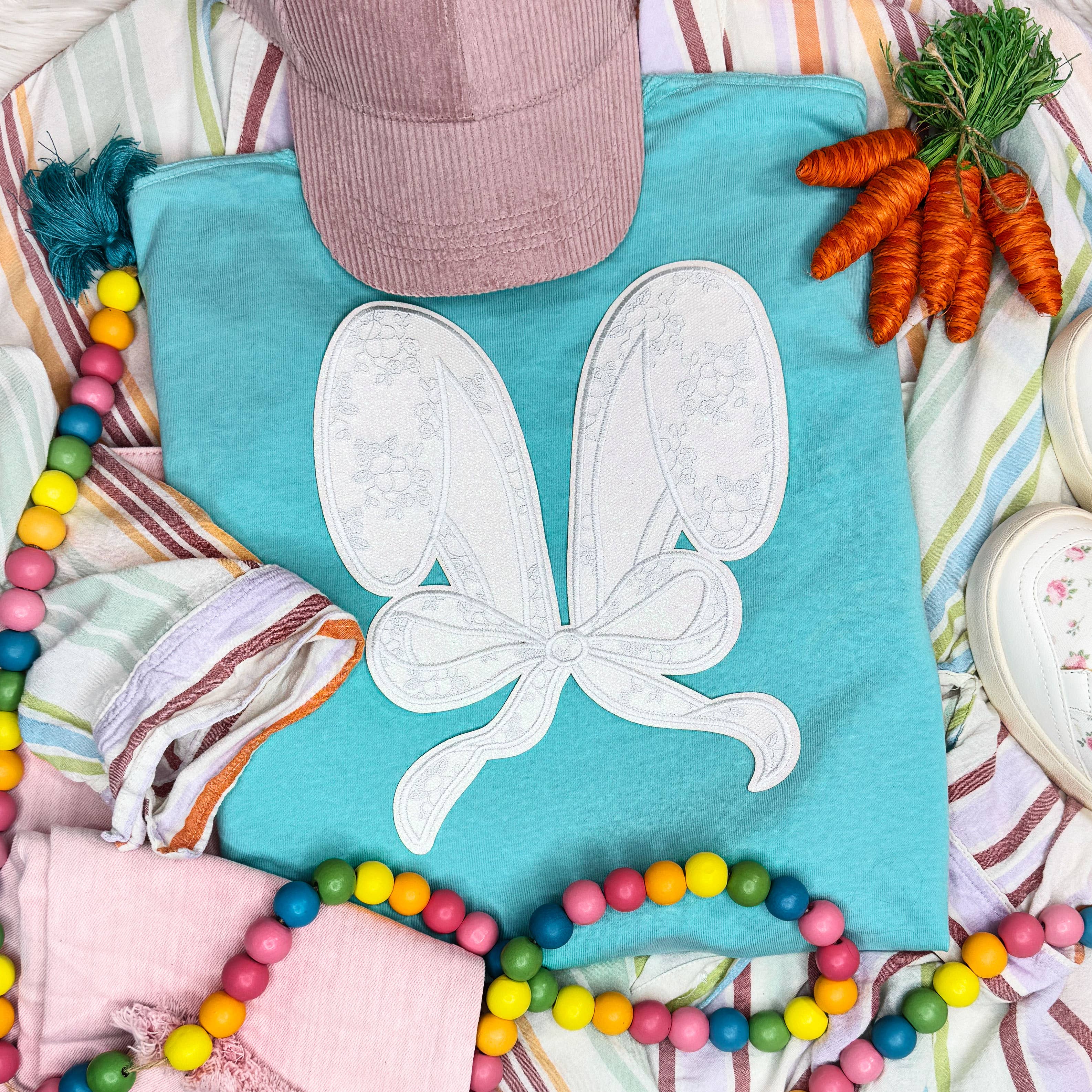 Lace Bunny Ears Tee Hoodie, Sweatshirt | PodTeesHub.com