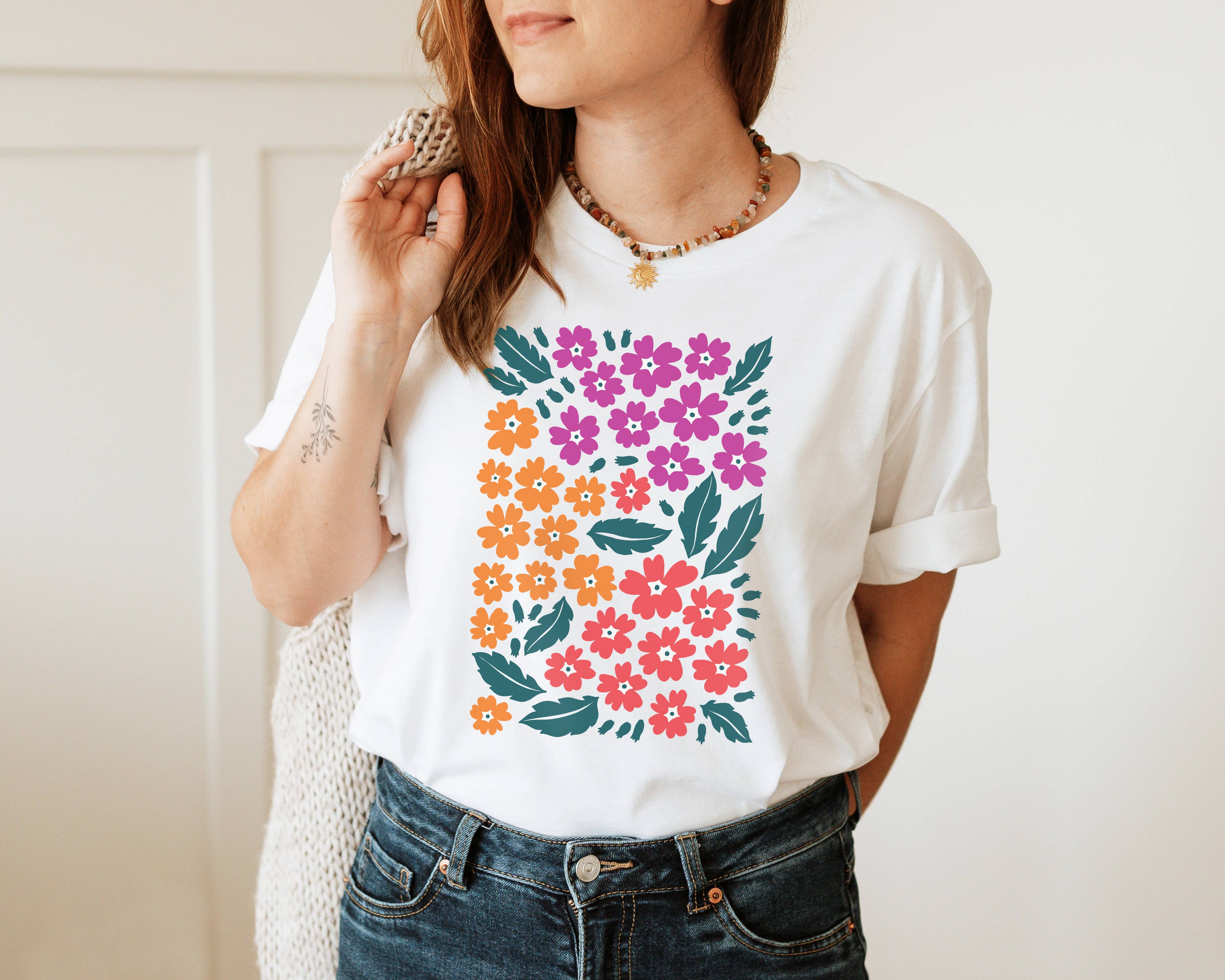 Verbena Tee | Floral | Sizes XS-2XL Hoodie, Sweatshirt | PodTeesHub.com