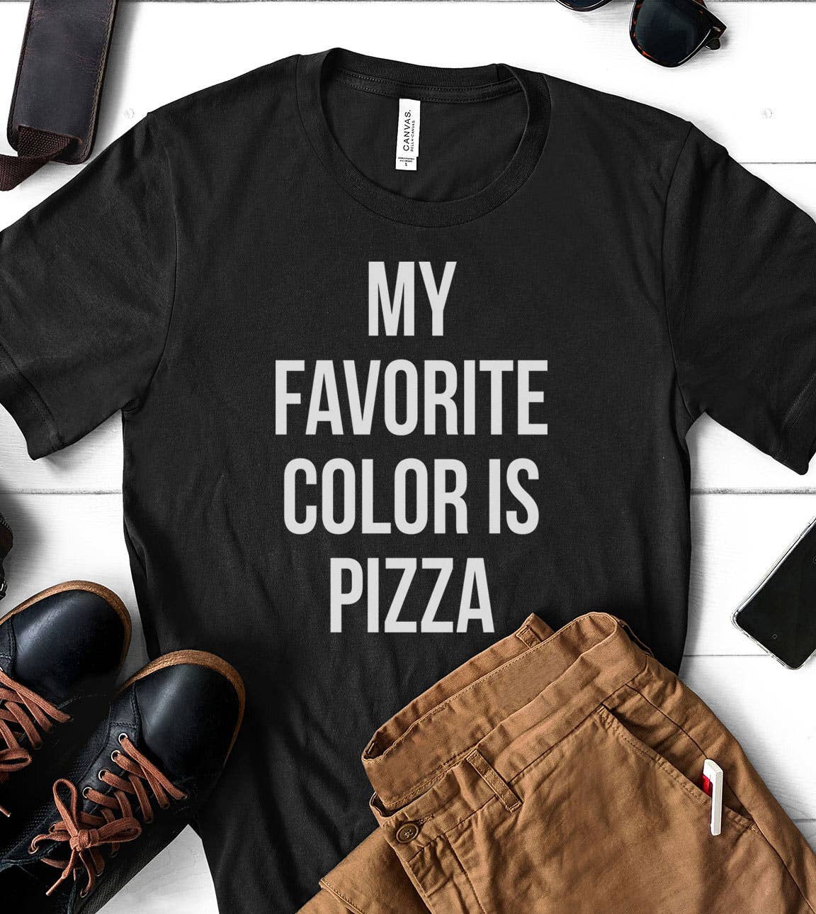My Favorite Color Is Pizza - Funny Silly Pizza Cute T-Shirt Hoodie, Sweatshirt | PodTeesHub.com