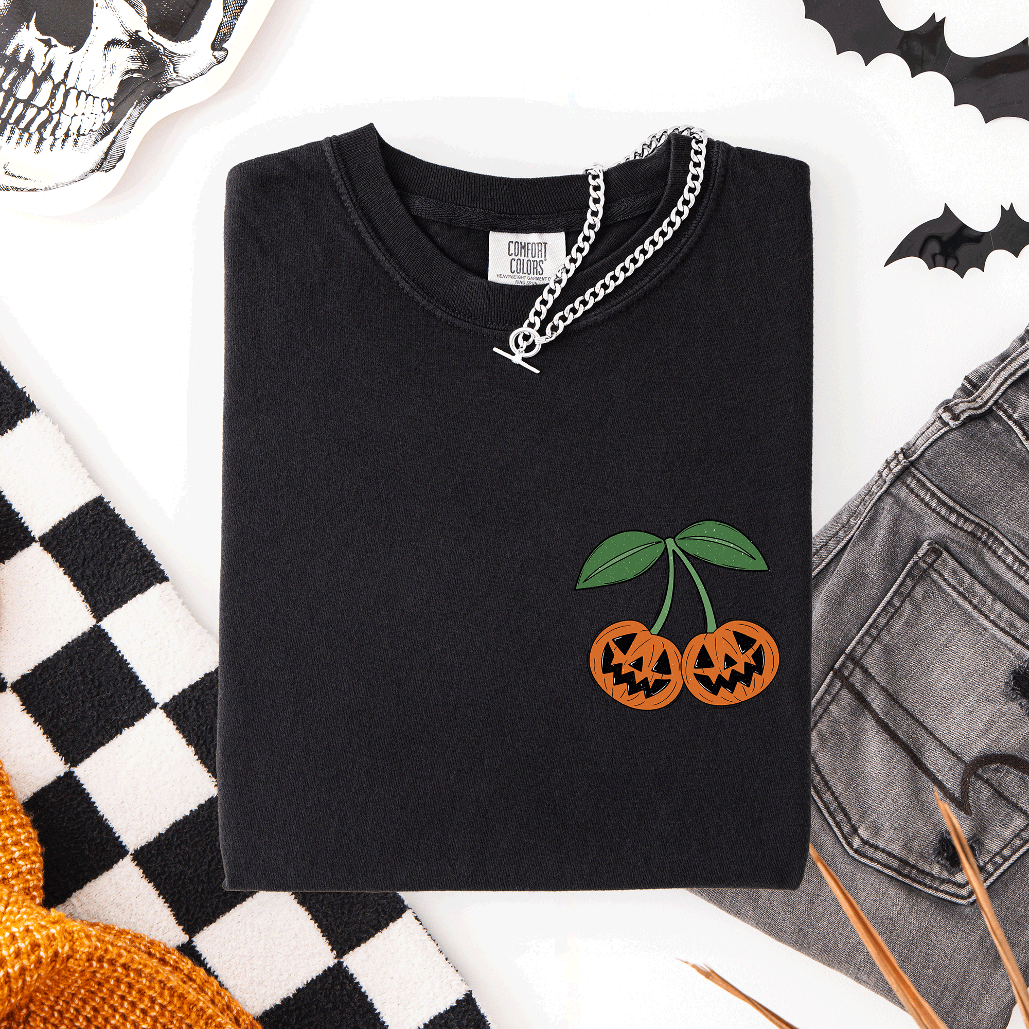 Jack O Lantern, Cherry, Halloween Cute Vintage Retro T-Shirt Hoodie, Sweatshirt | PodTeesHub.com