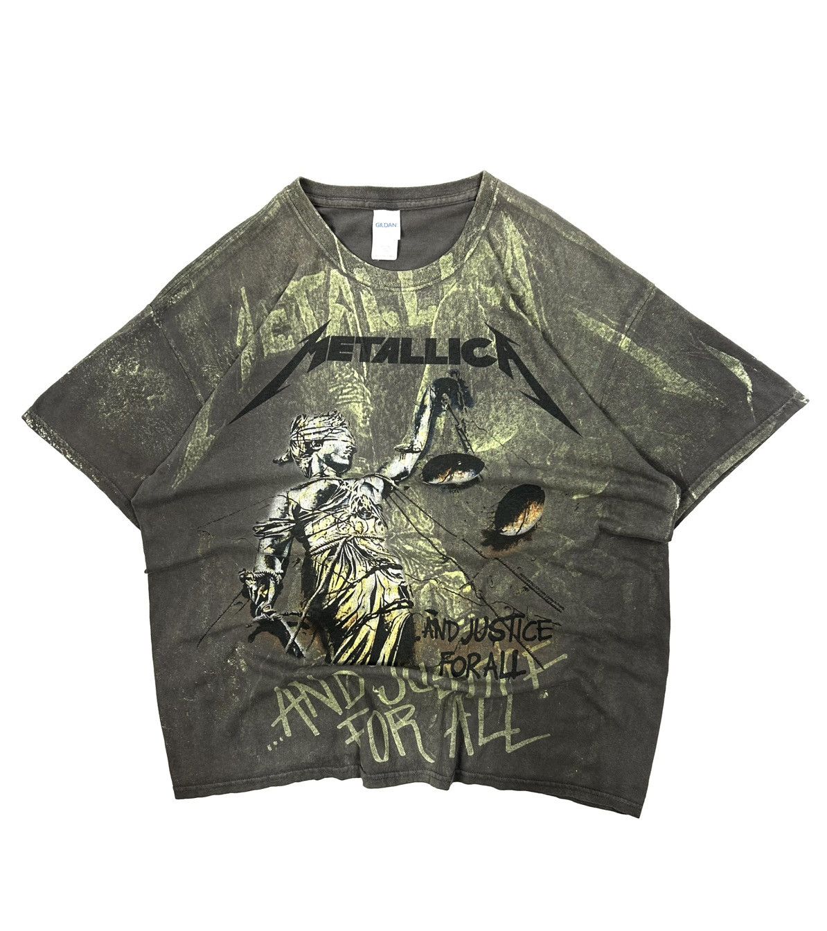 Rare Metallica And Justice For All Overprint Tee Vintage Xl Hoodie, Sweatshirt | PodTeesHub.com