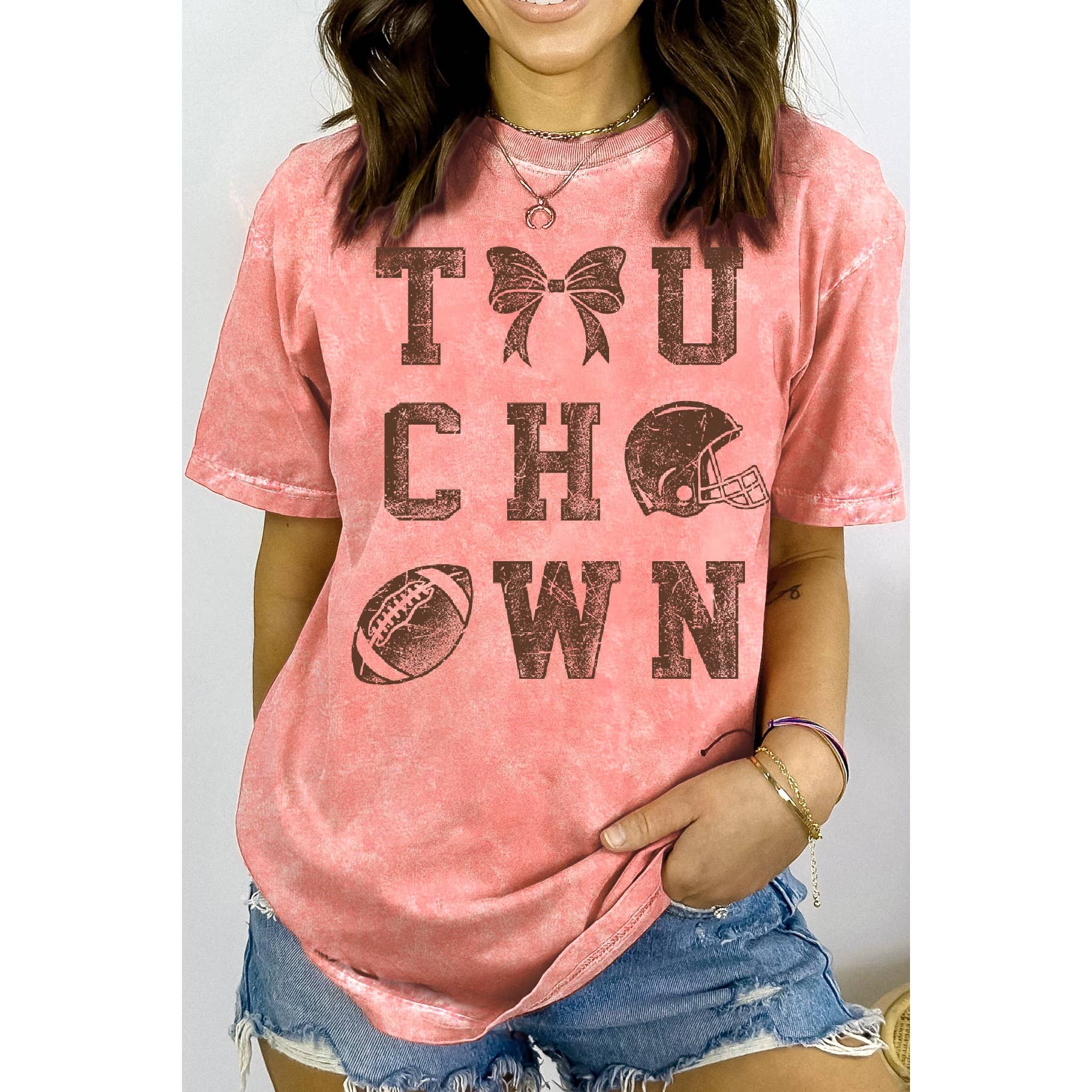 Touch Down - Mineral Wash T Shirt Hoodie, Sweatshirt | PodTeesHub.com