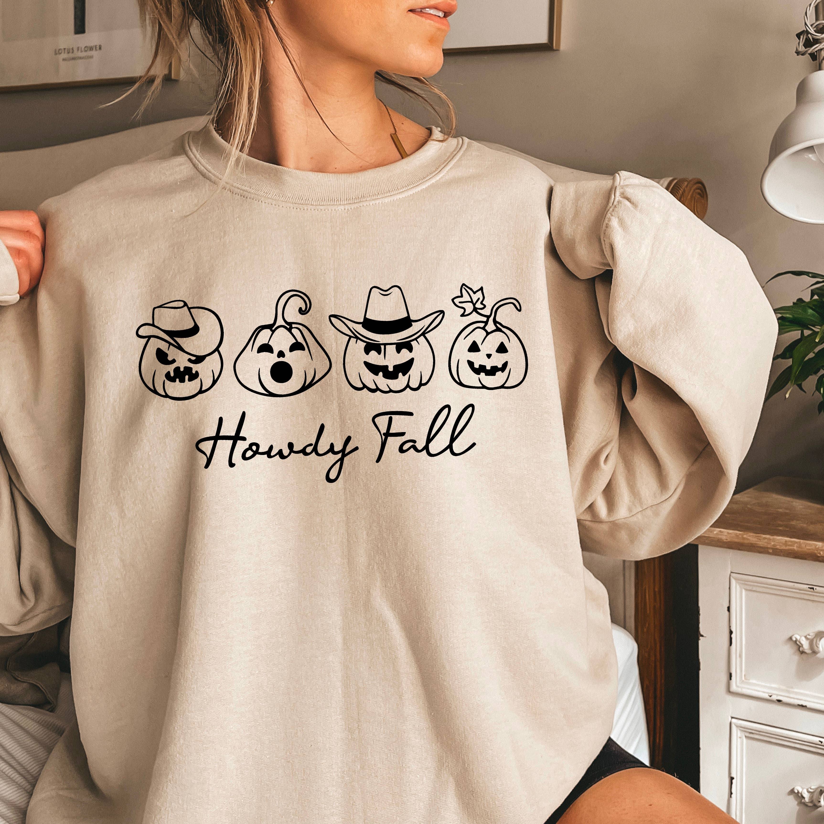 Howdy Fall Women’S  Graphic Sweatshirt T-Shirts, Hoodie | PodTeesHub.com