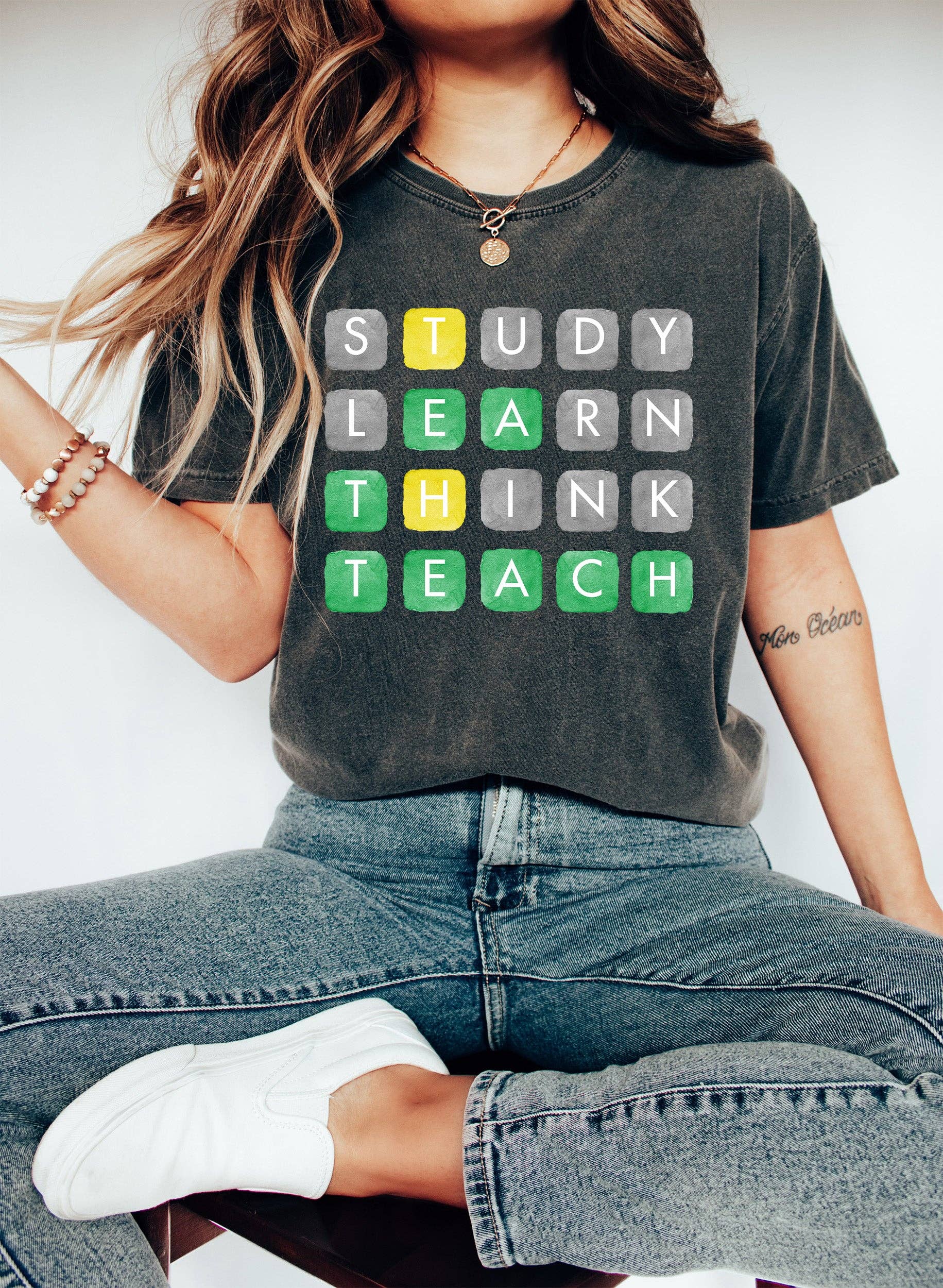 Study Learn Think Teach Word Game T-Shirt Hoodie, Sweatshirt | PodTeesHub.com