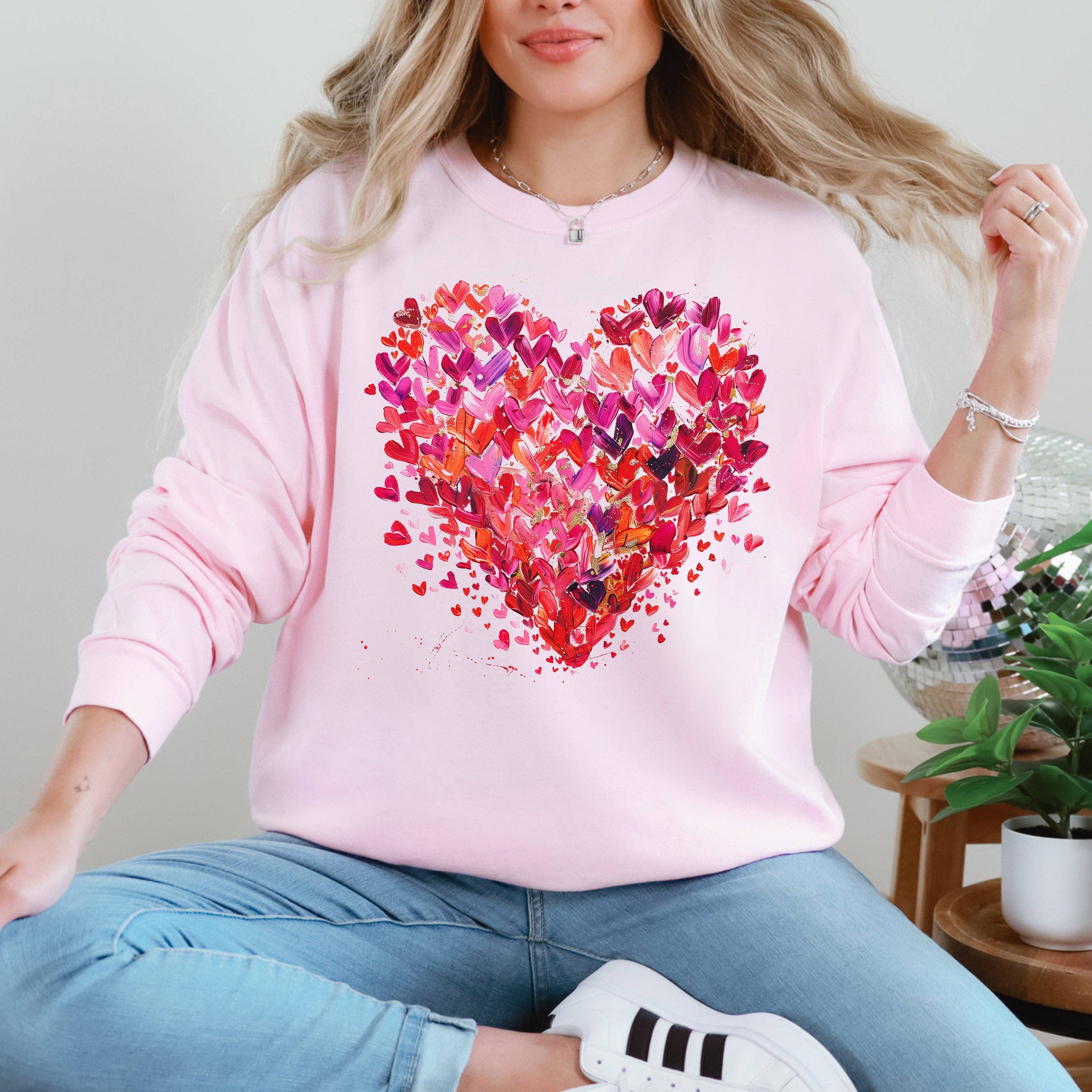 Watercolor Hearts, Colorful, Valentine's Day Love Sweatshirt T-Shirts, Hoodie | PodTeesHub.com