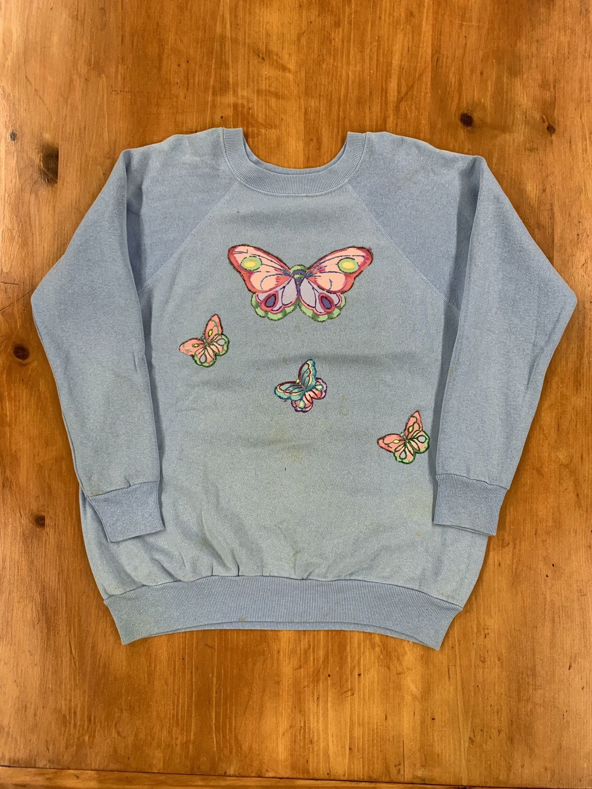 Vintage Crewneck Butterfly Raglan Crewneck T-Shirts, Hoodie, Sweatshirt | PodTeesHub.com