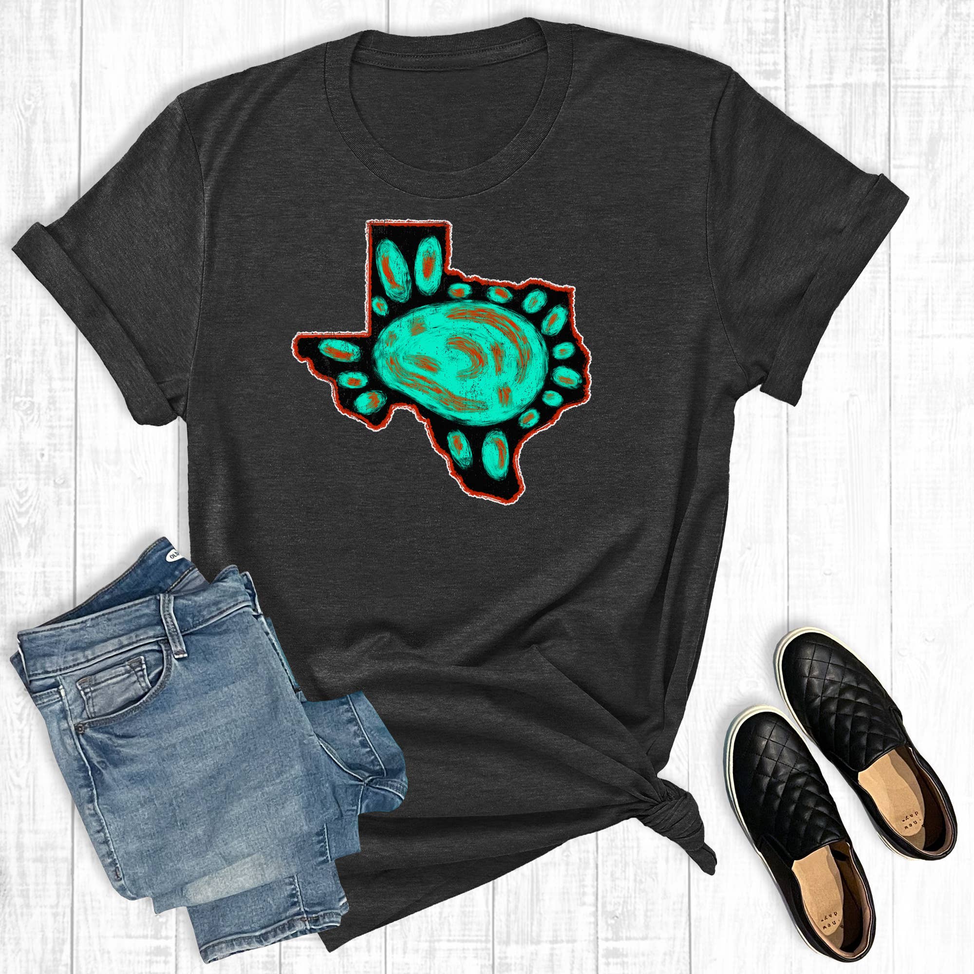 Turquoise Jewel Texas Graphic Tee Hoodie, Sweatshirt | PodTeesHub.com