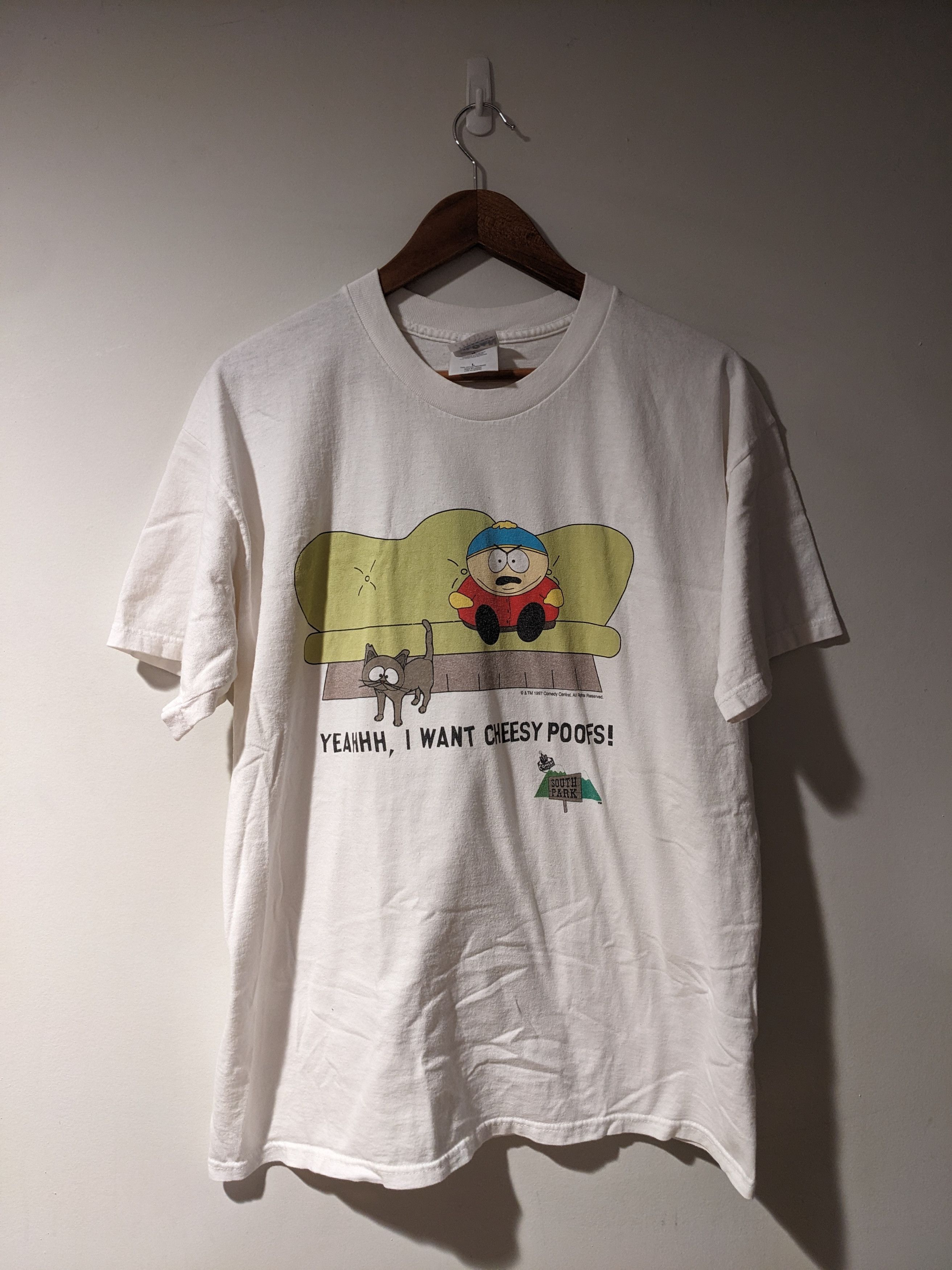 Vintage 1997 South Park Cartman I Want Cheesy Poof T-Shirts, Hoodie, Sweatshirt