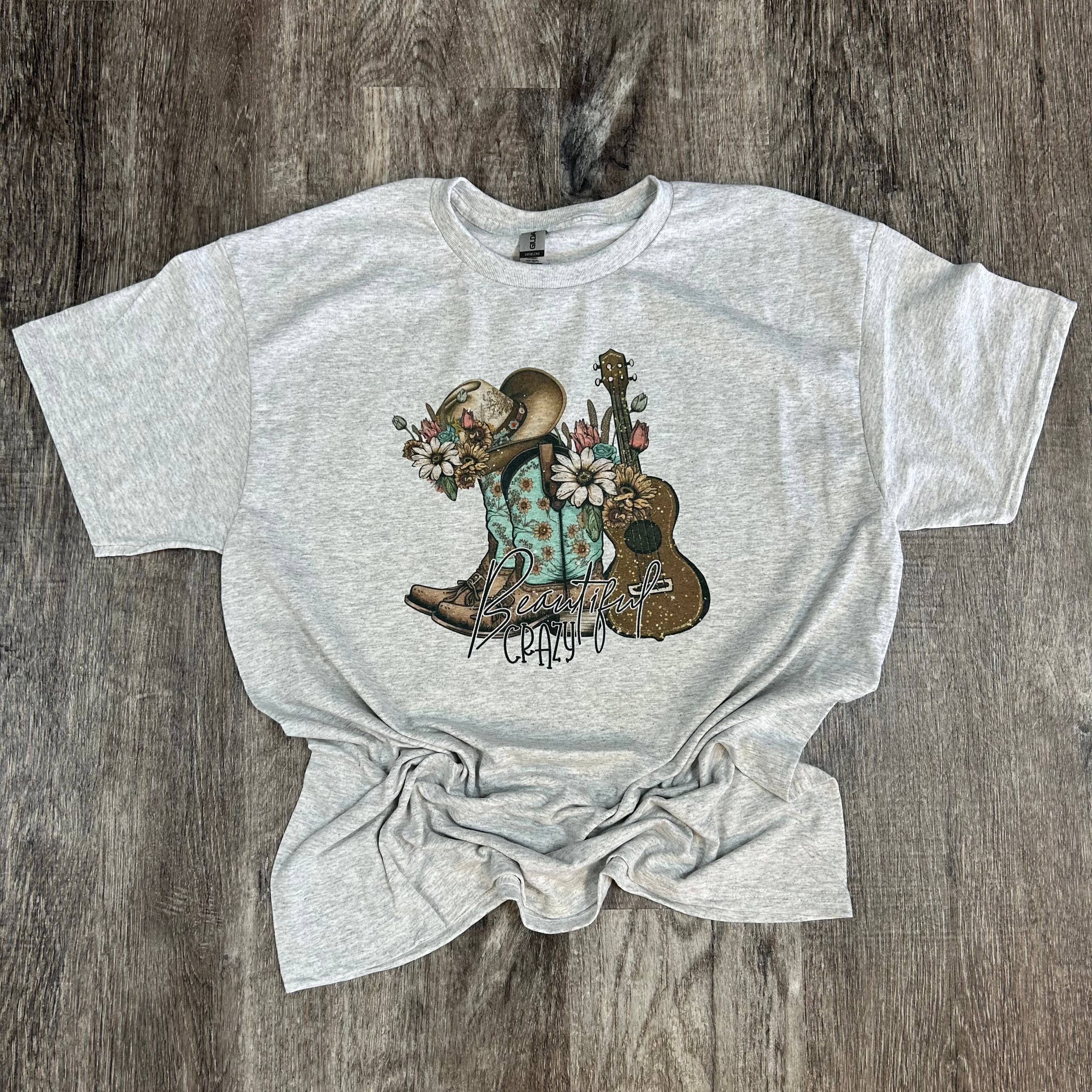 Beautiful Crazy On Ash Gray Tee Hoodie, Sweatshirt | PodTeesHub.com