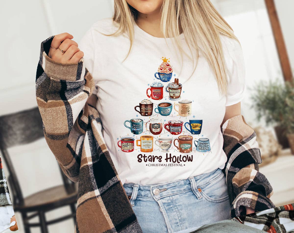 Star Hollow Coffee Christmas Tree - Gilmore Inspired T-Shirt Hoodie, Sweatshirt | PodTeesHub.com