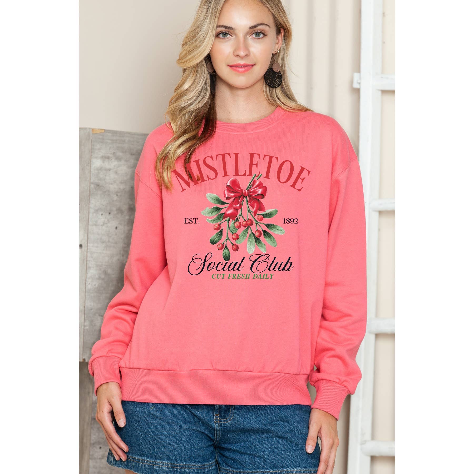 Mistletoe Social Club Crewneck Sweatshirt T-Shirts, Hoodie | PodTeesHub.com