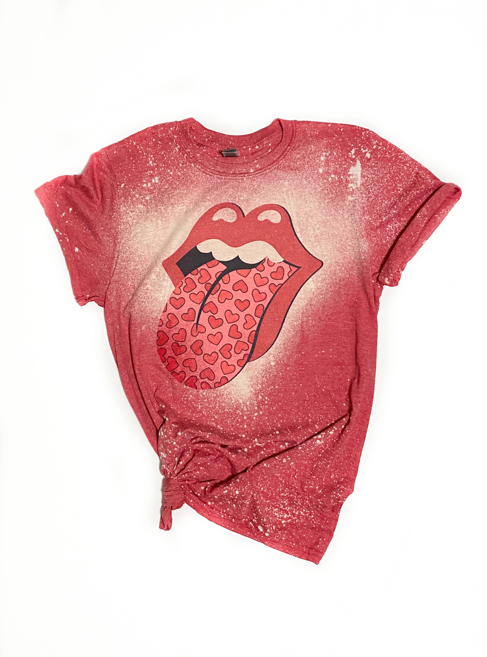 Heart Tongue Bleached Valentine's Tee Hoodie, Sweatshirt | PodTeesHub.com