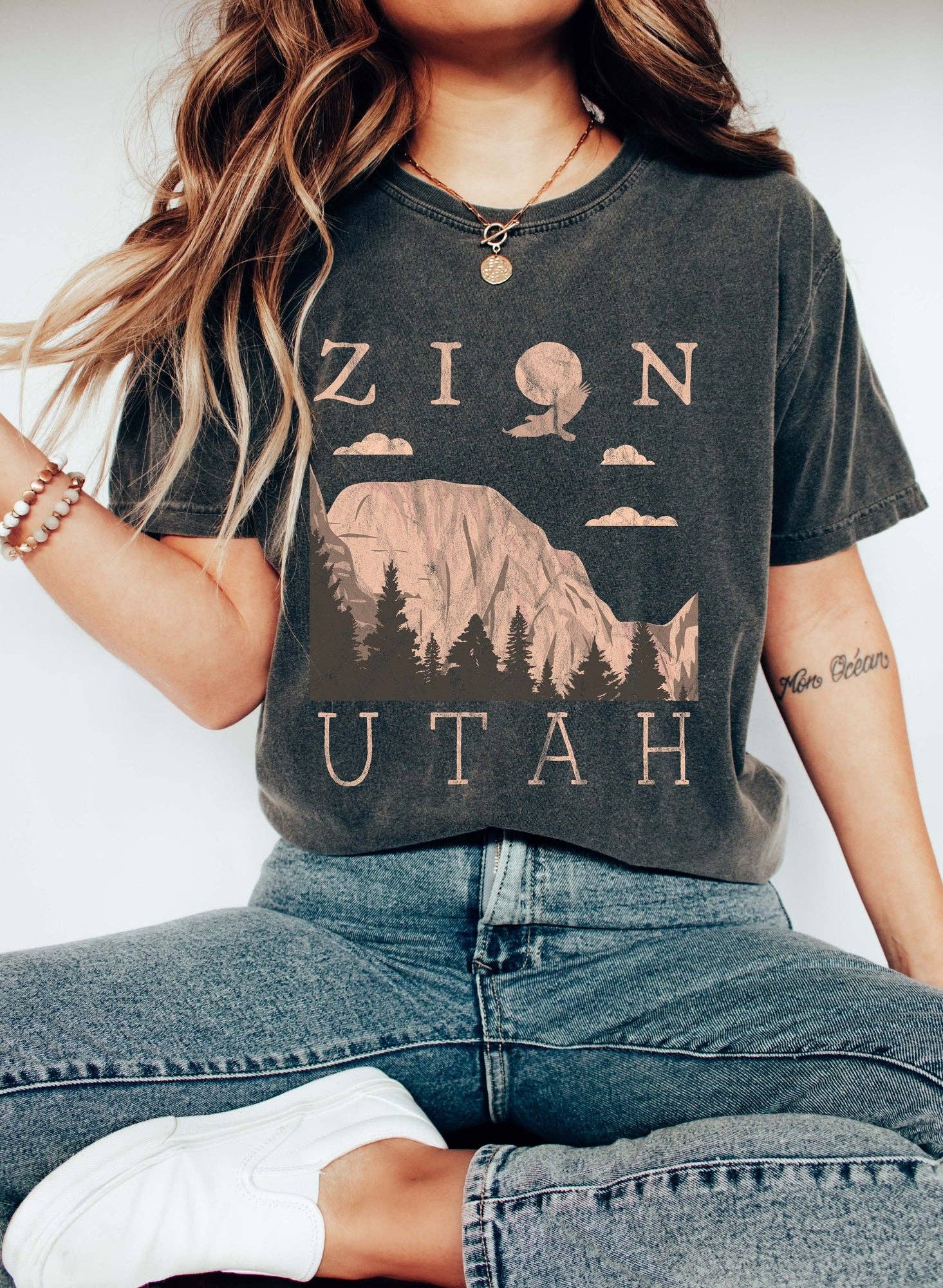 Zion National Park Boho Vintage T-Shirt Hoodie, Sweatshirt | PodTeesHub.com