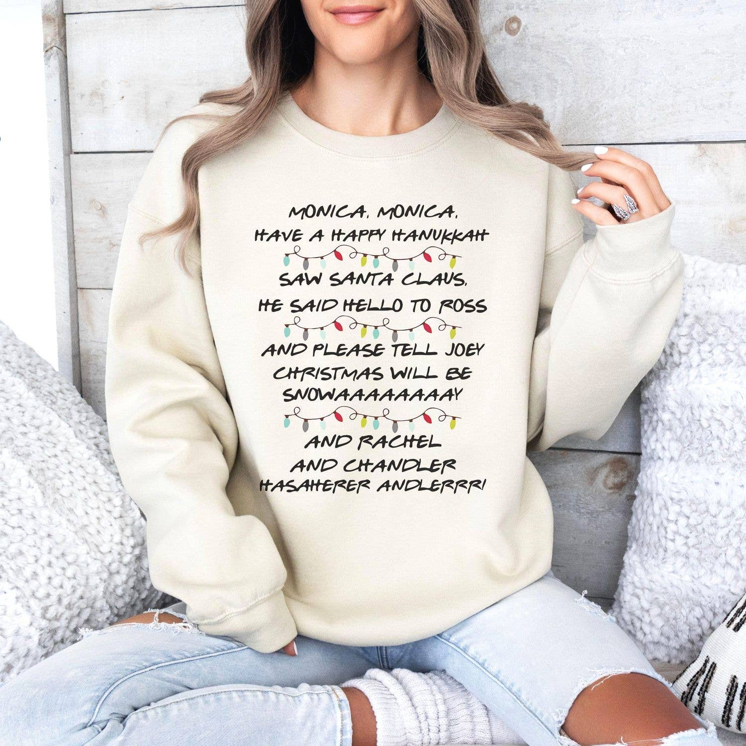 Friends Monica Hanukkah Christmas Gift Trendy Xmas T-Shirt Hoodie, Sweatshirt | PodTeesHub.com
