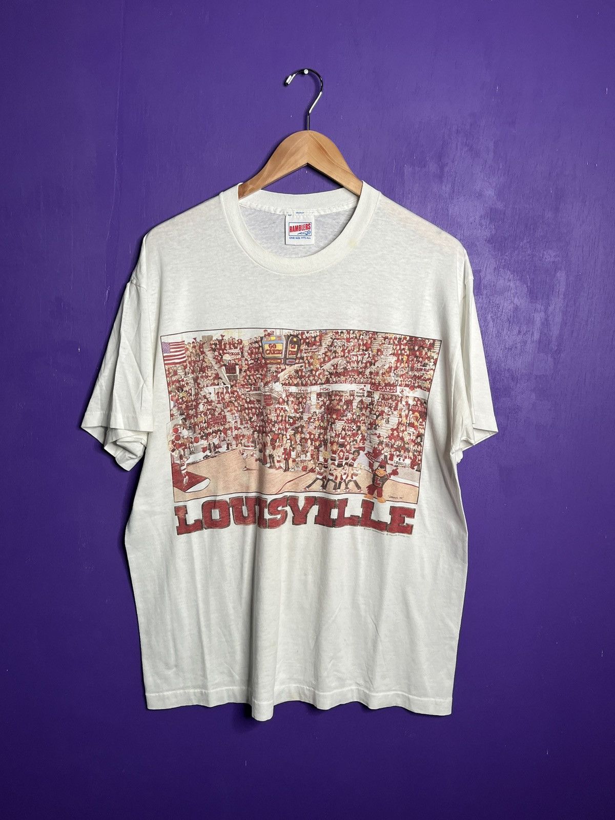 Vintage 80s Louisville Basketball Court T Shirt Hoodie, Sweatshirt | PodTeesHub.com