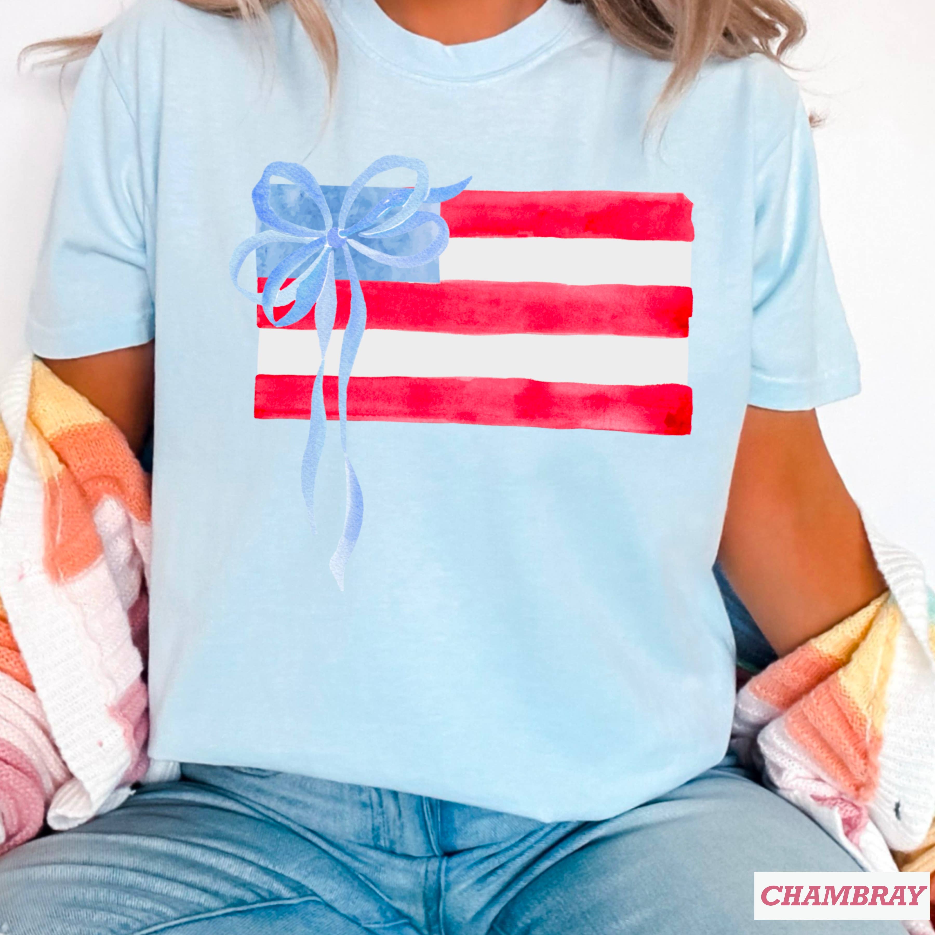 Coquette American Flag July 4th Graphic Shirt |Comfort Color Hoodie, Sweatshirt | PodTeesHub.com