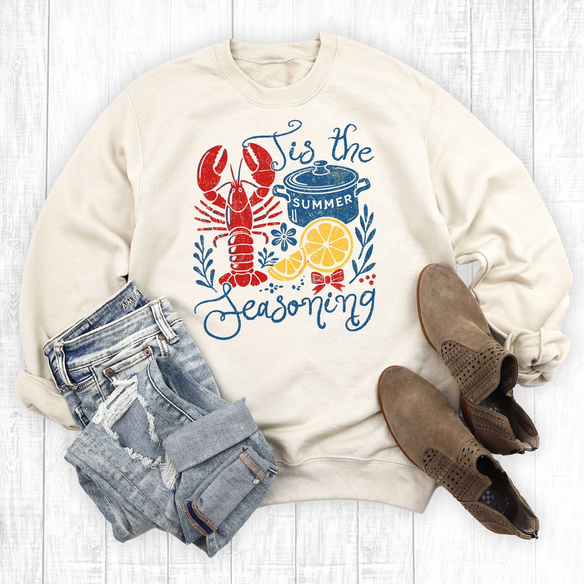 Crawfish Boil Tis the Seasoning Sweatshirt T-Shirts, Hoodie | PodTeesHub.com