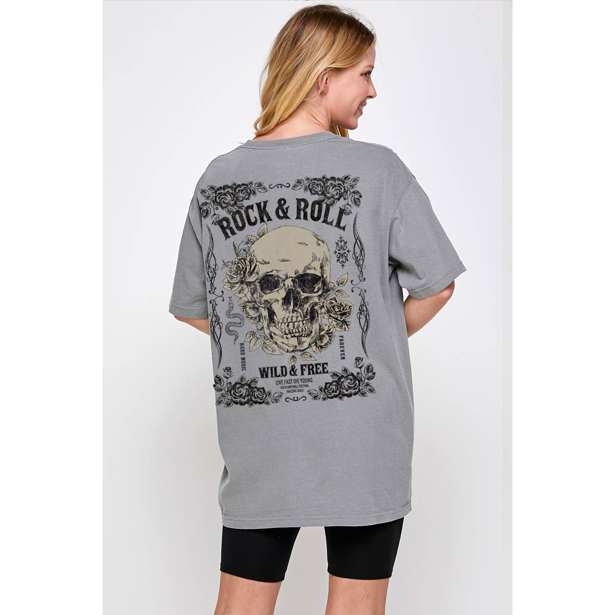 Vintage Rock and Roll Graphic Tee Pigment Dye Hoodie, Sweatshirt | PodTeesHub.com