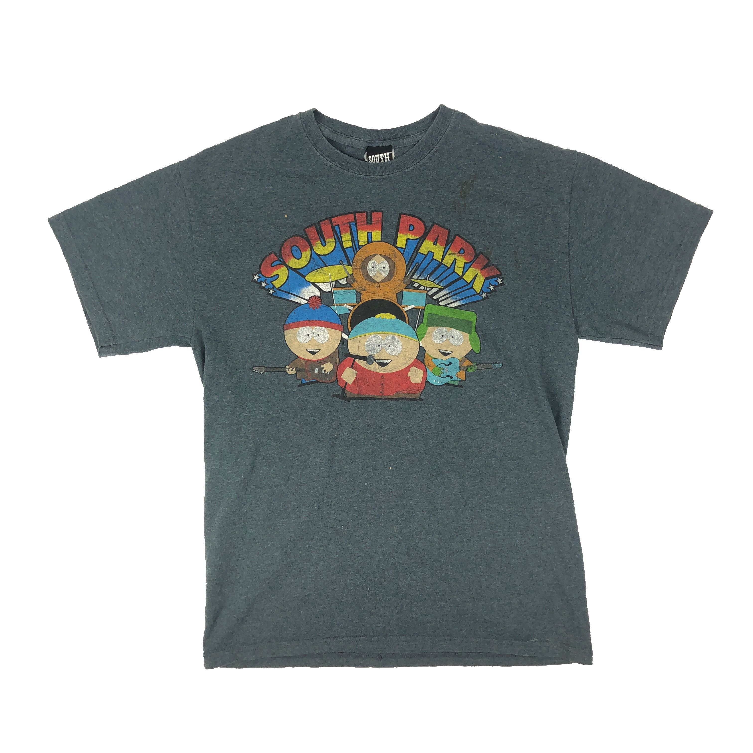 Vintage South Park Kyle Kenny Cartman Stan Band Grey Shirt Size M Hoodie, Sweatshirt | PodTeesHub.com