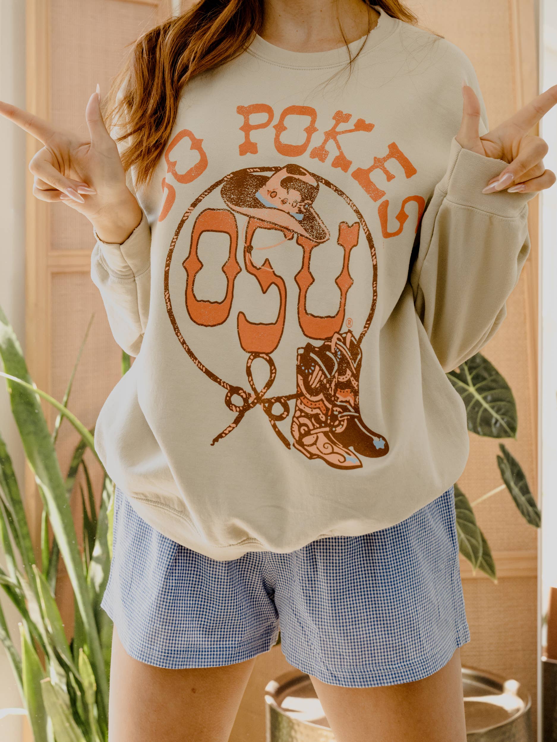 Oklahoma State Osu Cowboys Boots Sand Thrifted Sweatshirt T-Shirts, Hoodie | PodTeesHub.com
