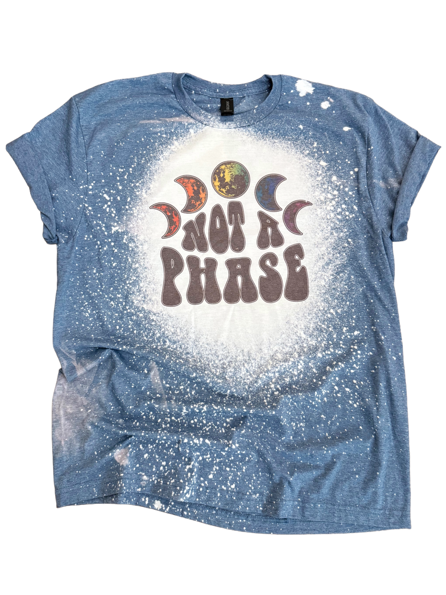Not A Phase Moon Phases Bleached Pride Tee Hoodie, Sweatshirt | PodTeesHub.com