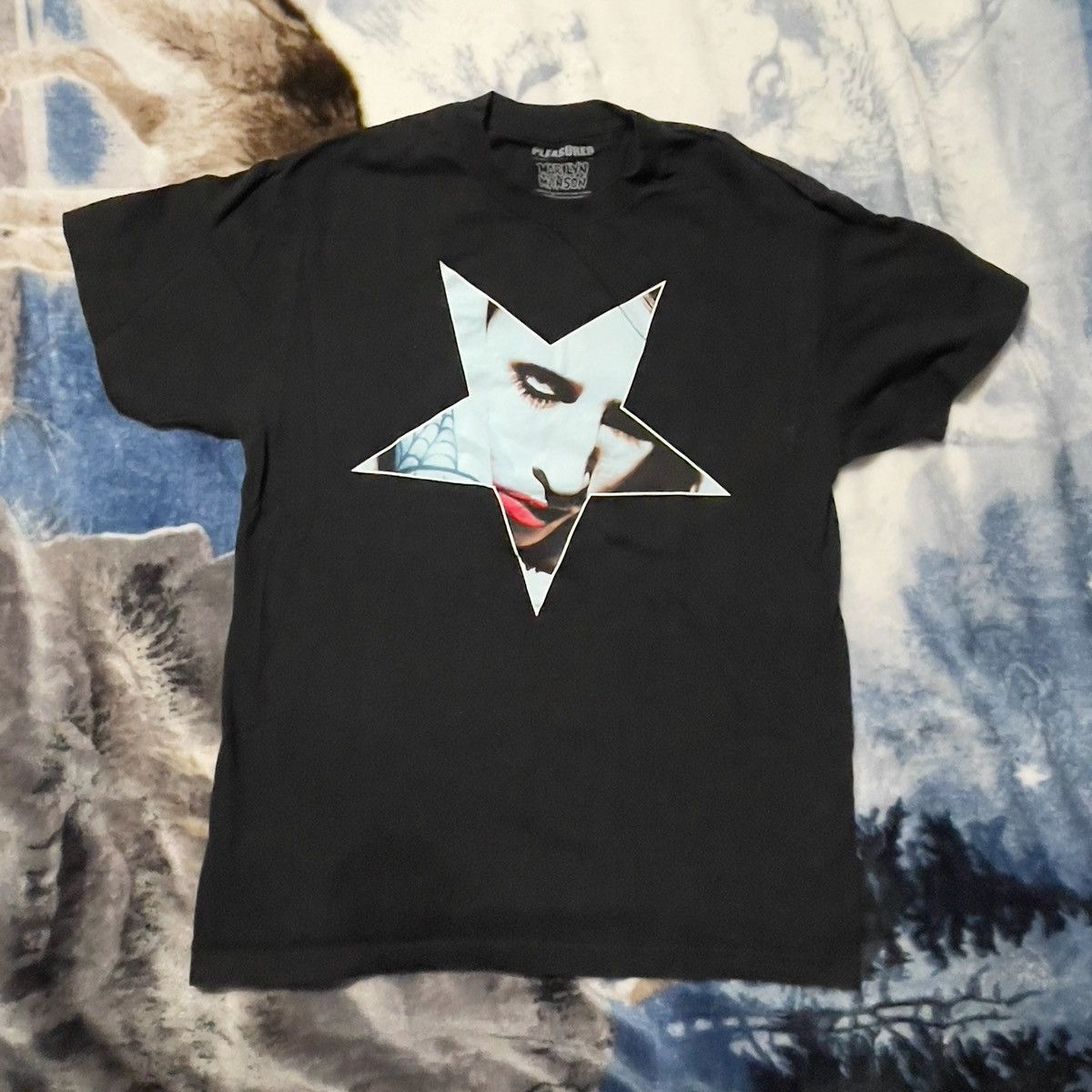 Pleasures Marilyn Manson Pentagram Goth Streetwear Band Tee Hoodie, Sweatshirt | PodTeesHub.com