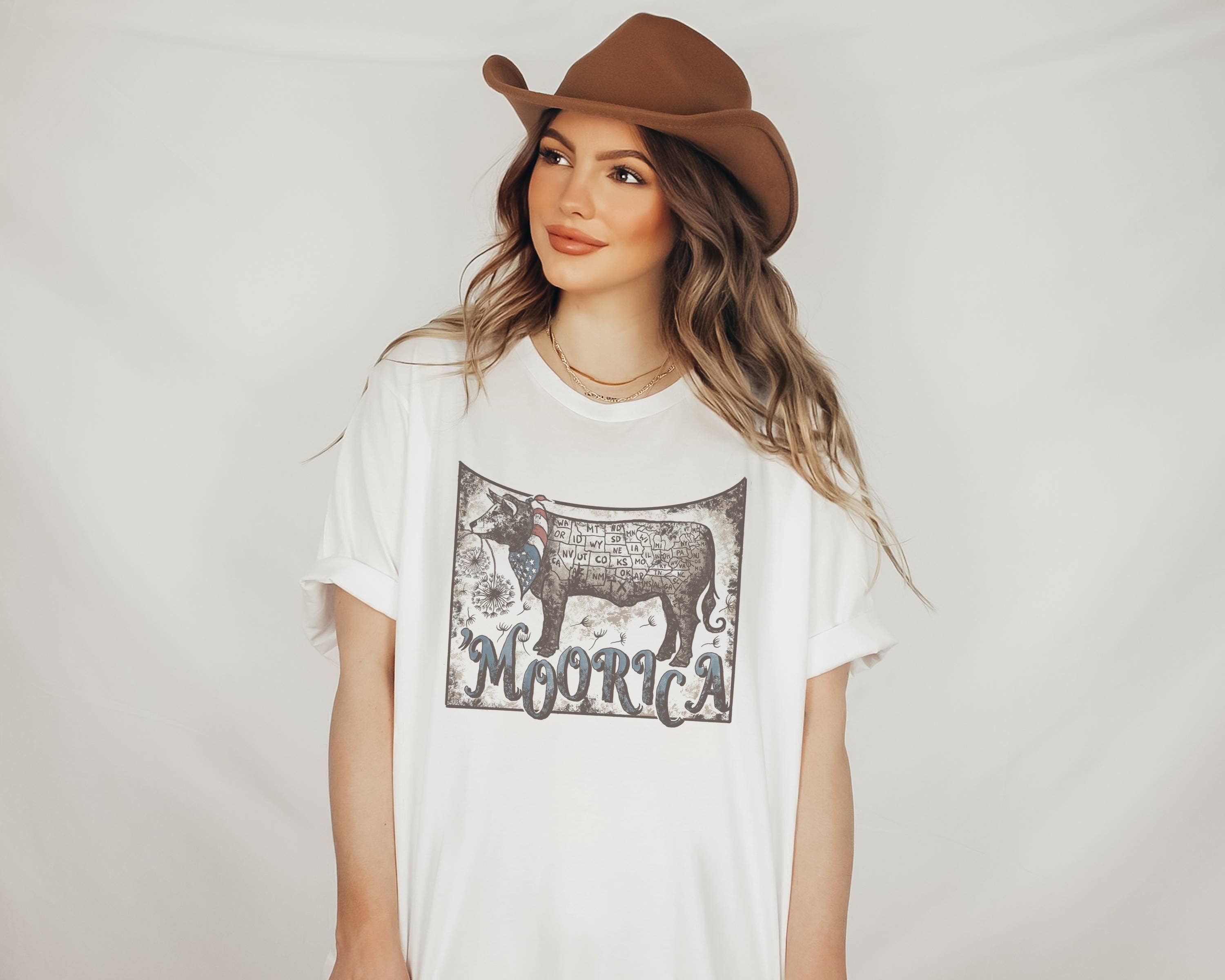 Moorica Tee | Patriotic T Shirt | Cow Usa Tee Hoodie, Sweatshirt | PodTeesHub.com