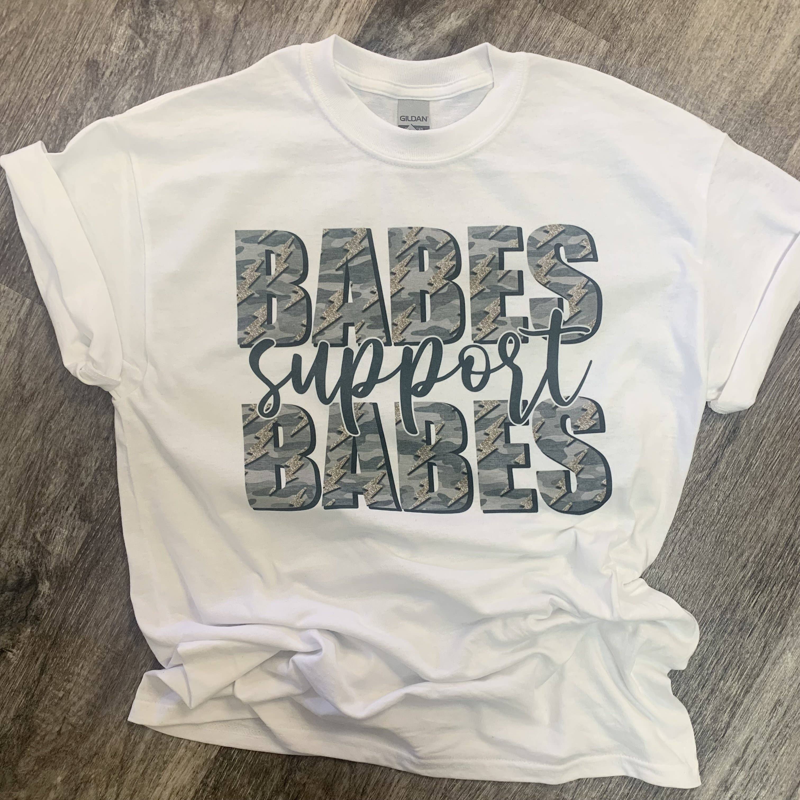 Babes Support Babes On White Tee Hoodie, Sweatshirt | PodTeesHub.com